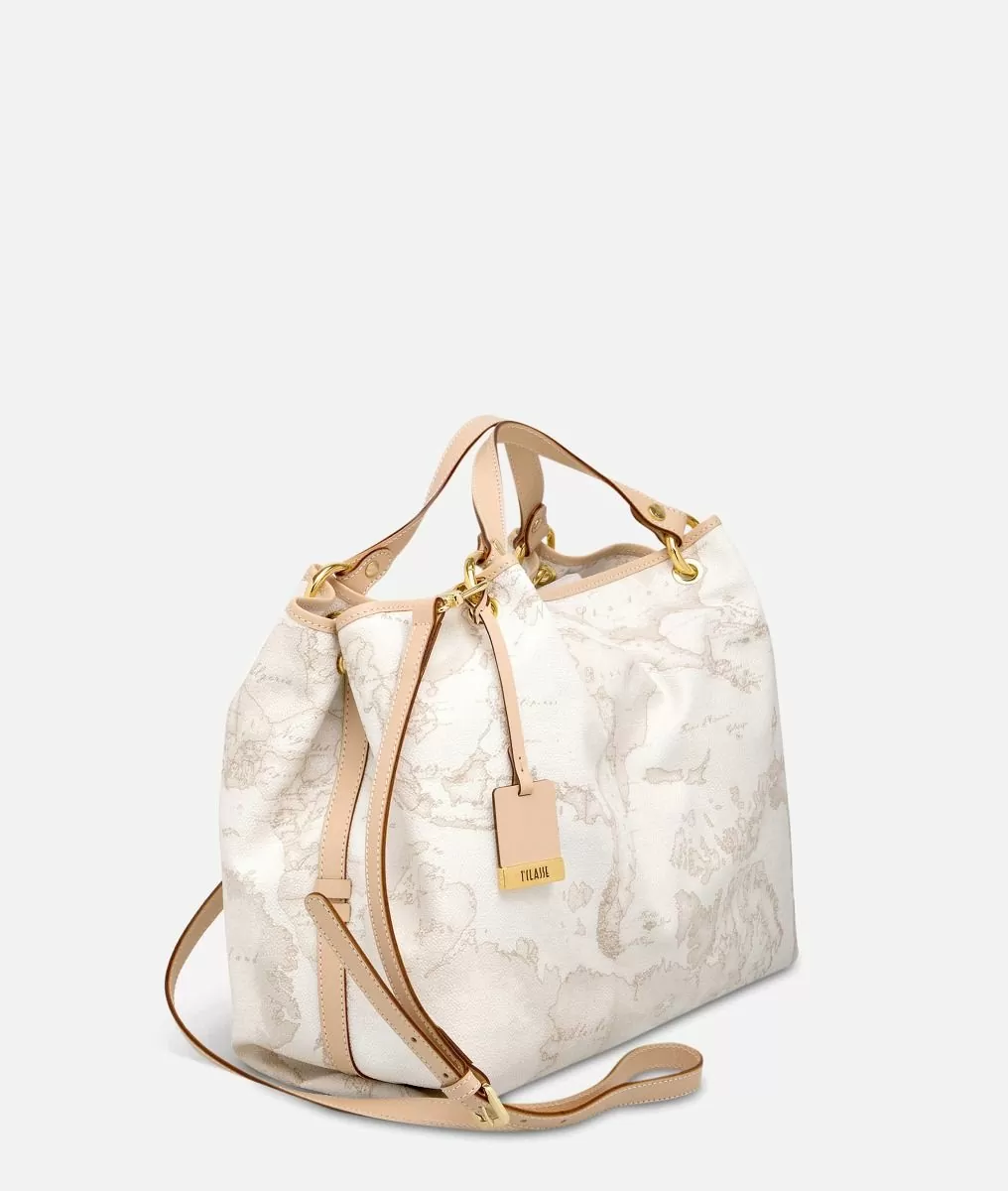 Alviero Martini 1a Classe Geo White Borsa Grande A Mano