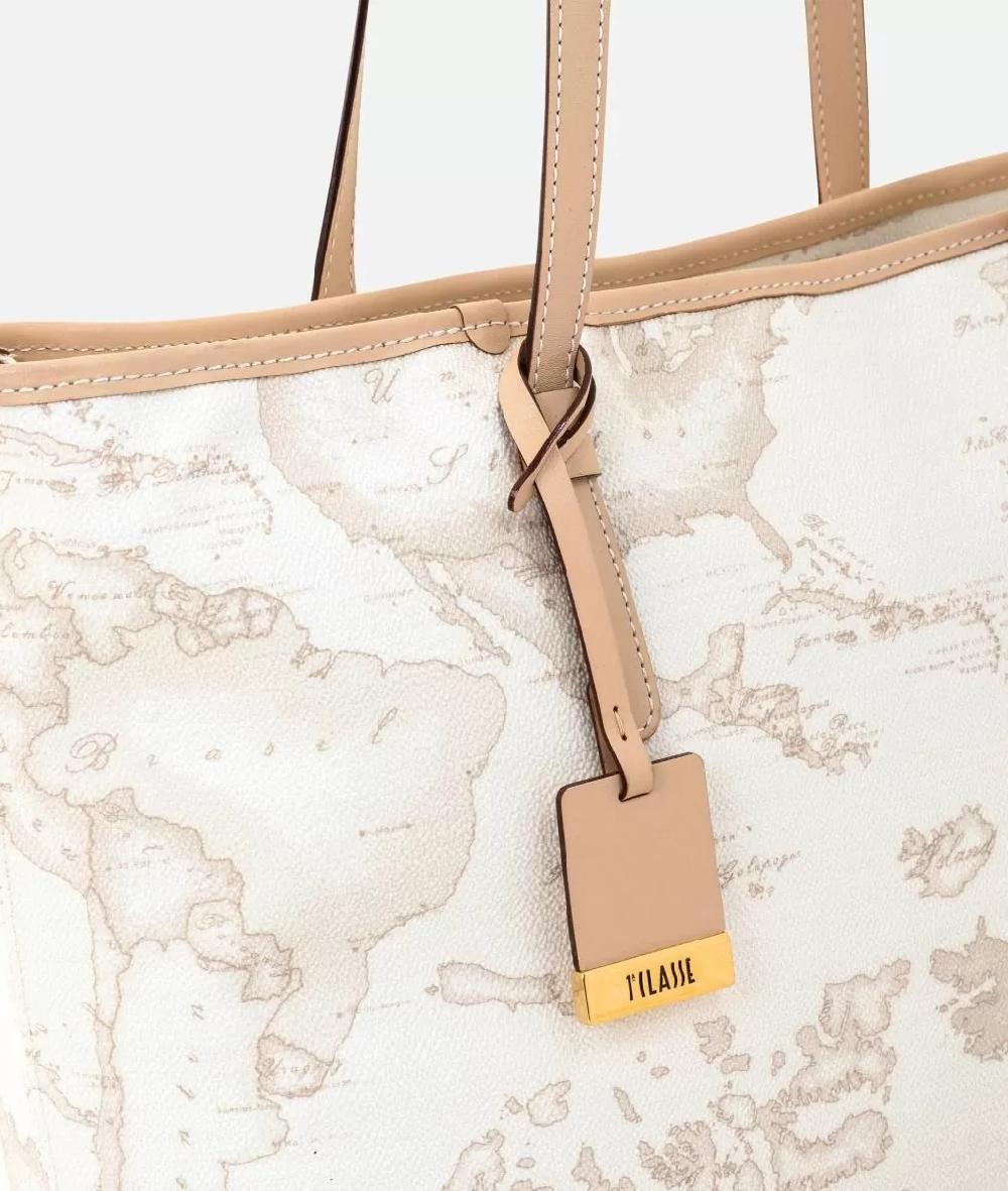 Alviero Martini 1a Classe Geo White Borsa Shopping Grande