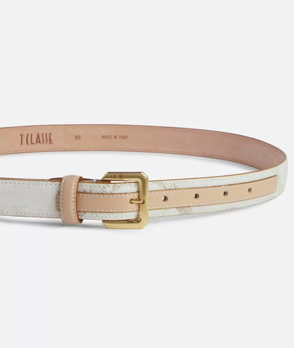 Alviero Martini 1a Classe Geo White Cintura Con Fibbia Metallica