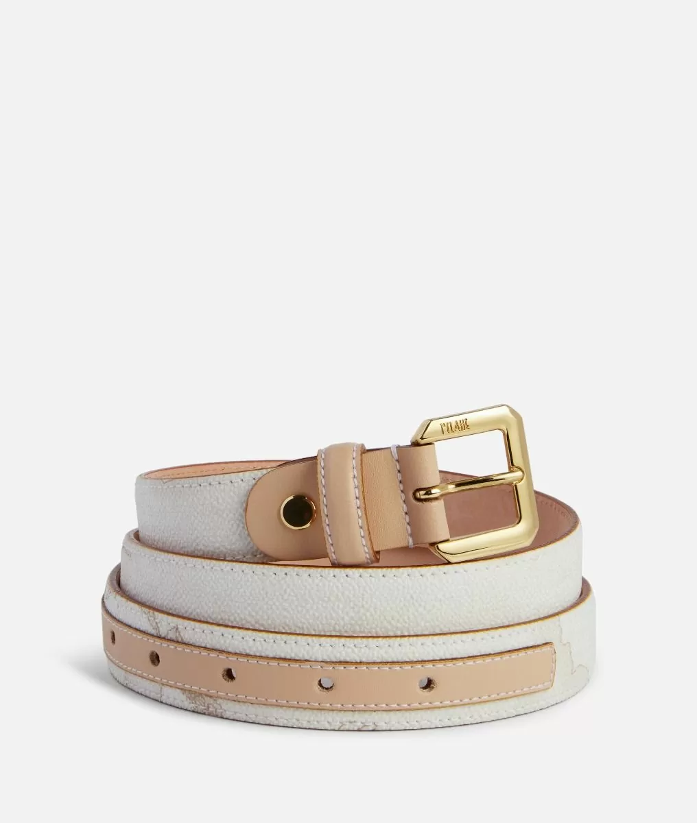 Alviero martini 1a classe Geo White cintura con fibbia metallica