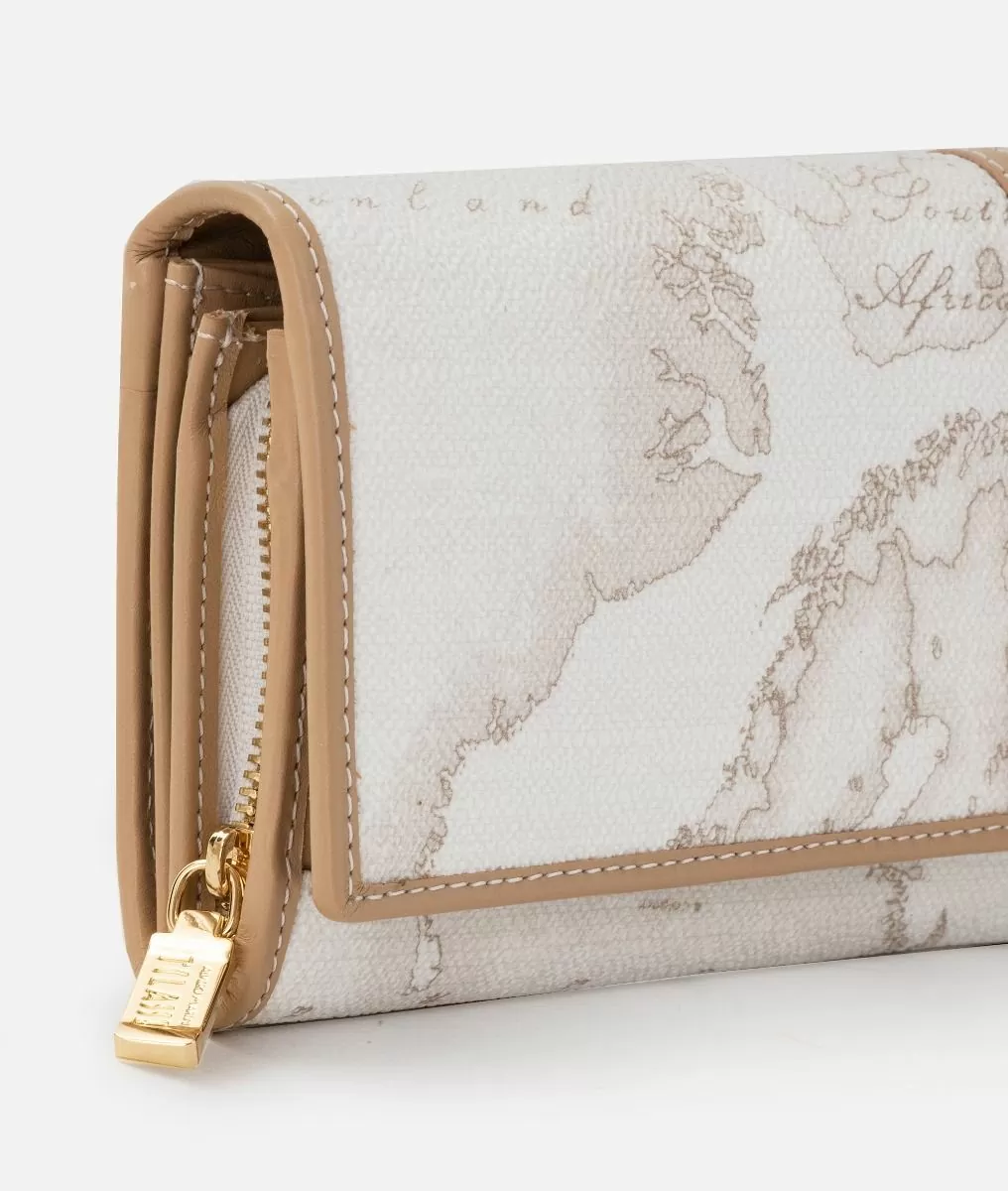 Alviero Martini 1a Classe Geo White Portafoglio Con Piastrina Frontale 1C