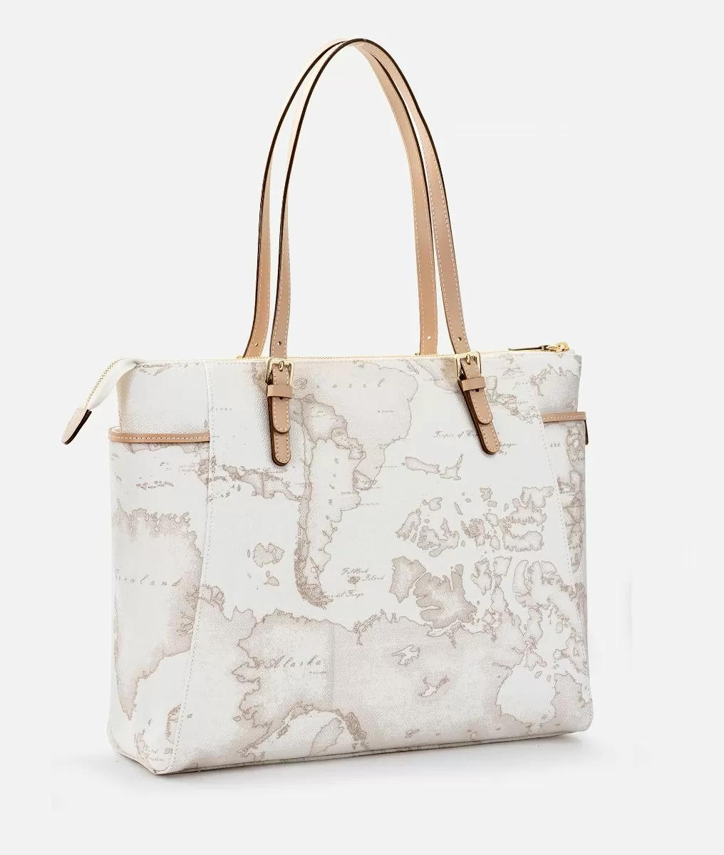 Alviero Martini 1a Classe Geo White Tote Bag Grande