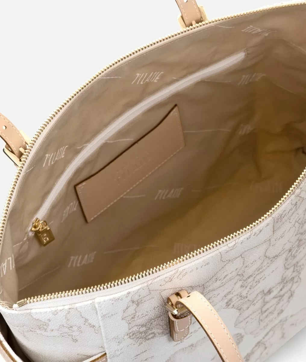 Alviero Martini 1a Classe Geo White Tote Bag Grande