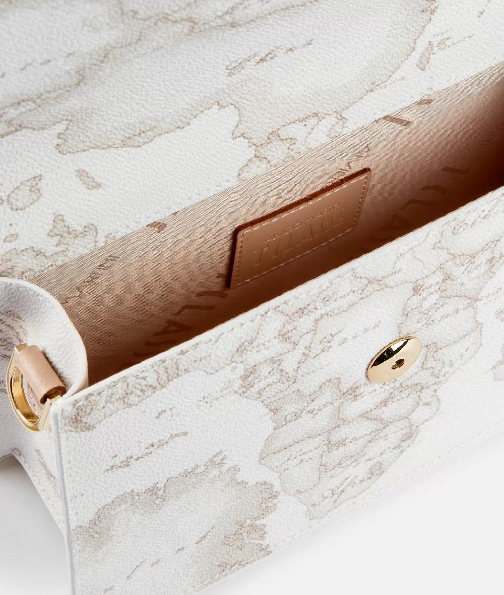 Alviero Martini 1a Classe Geo White Tracollina Con Patta E Logo 1C