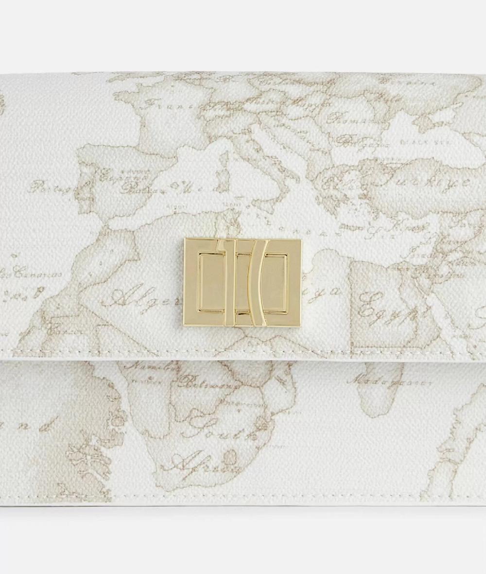 Alviero Martini 1a Classe Geo White Tracollina Con Patta E Logo 1C