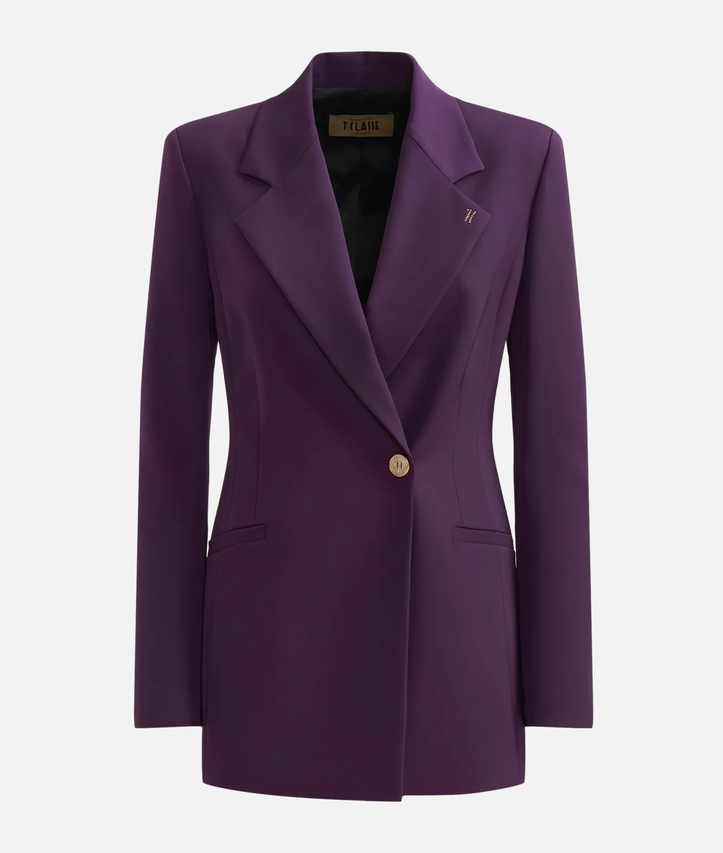 Alviero Martini 1a Classe Giacca In Cady Inverno Con Dettaglio Strass 1C Uva