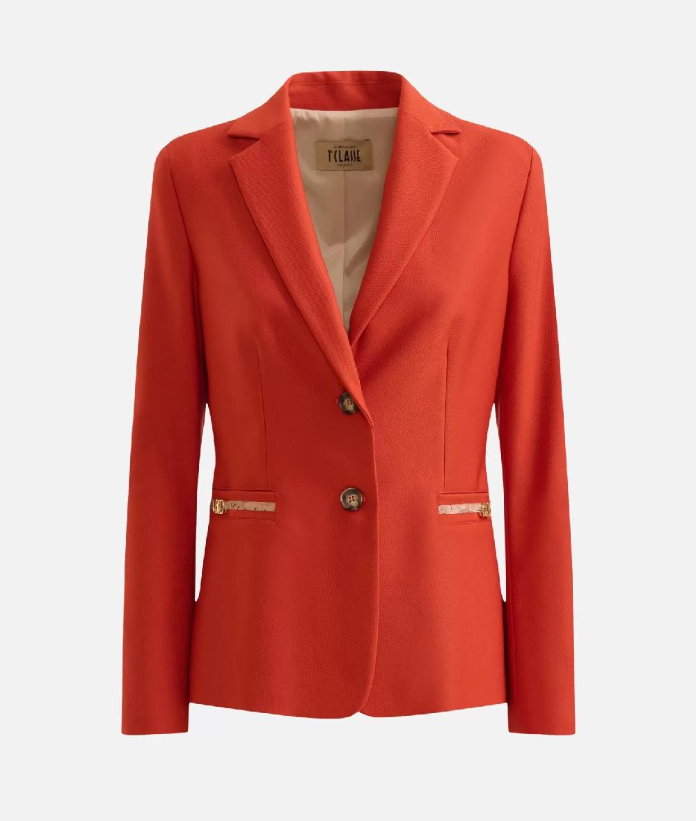 Alviero Martini 1a Classe Giacca In Cavallery Con Fibbiette 1C Mattone