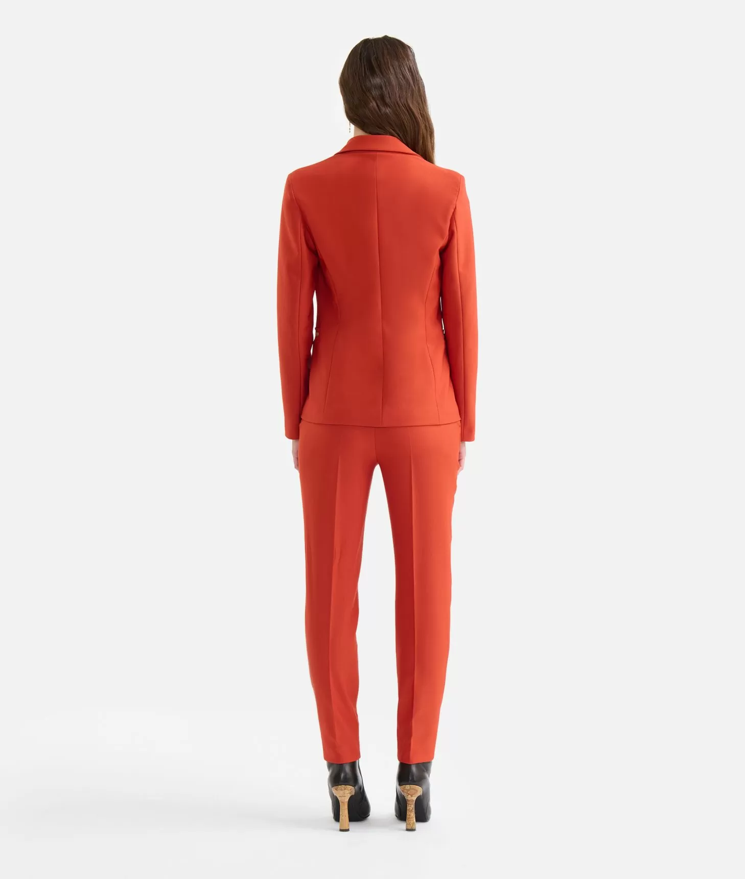 Alviero Martini 1a Classe Giacca In Cavallery Con Fibbiette 1C Mattone