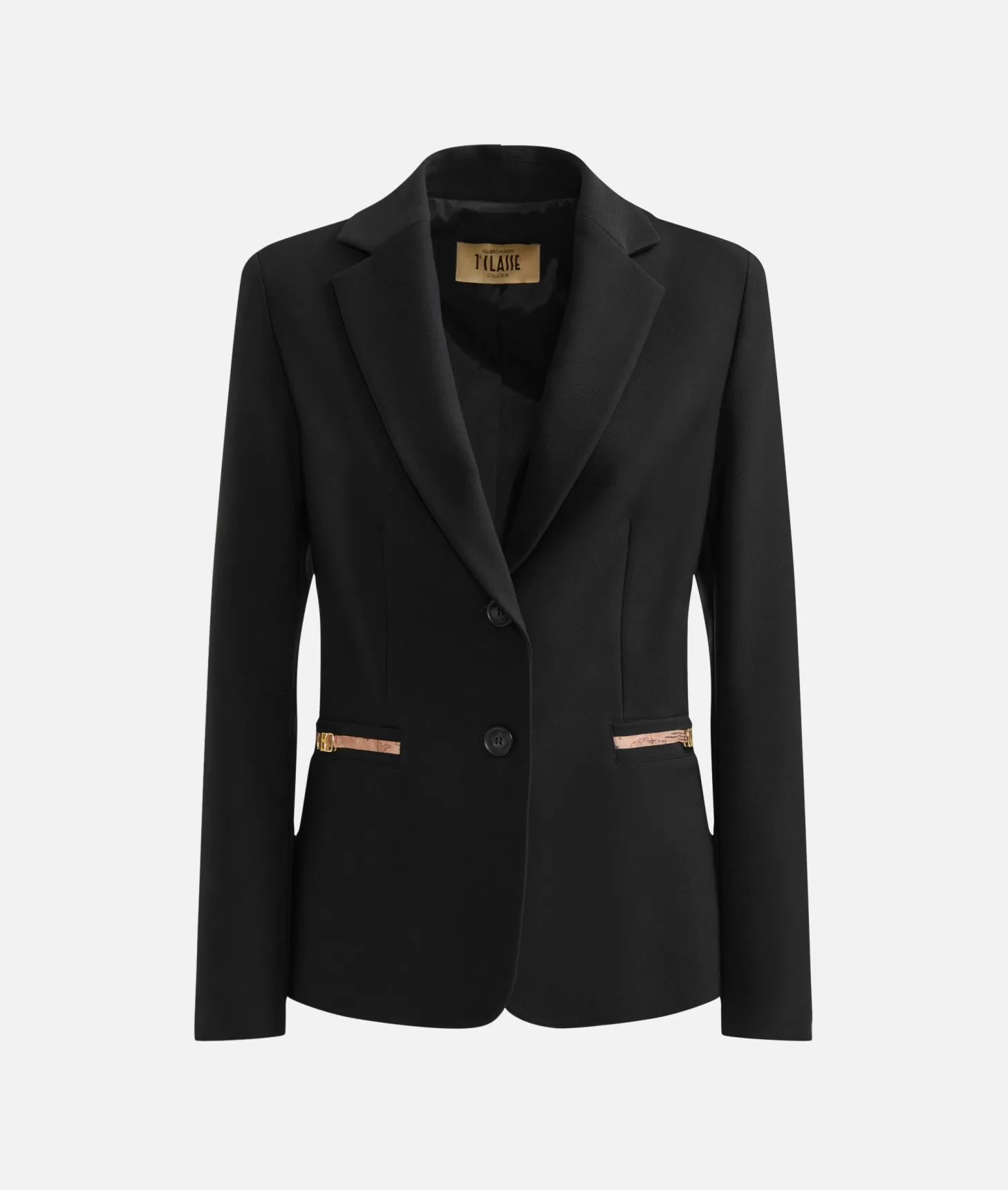 Alviero Martini 1a Classe Giacca In Cavallery Con Fibbiette 1C Nera