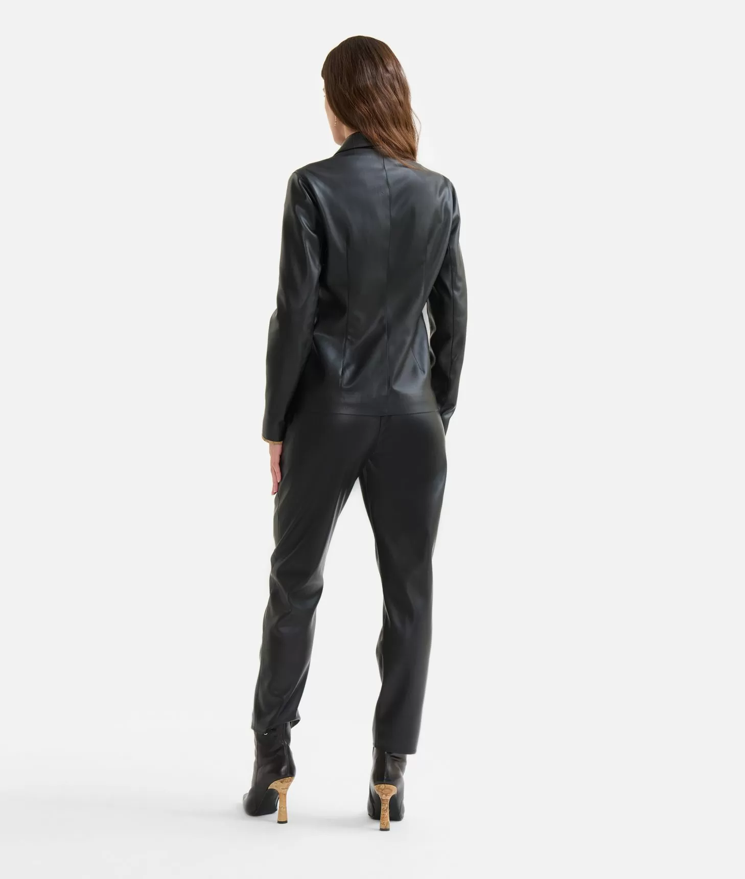 Alviero Martini 1a Classe Giacca In Eco Nappa Con Zip Nera