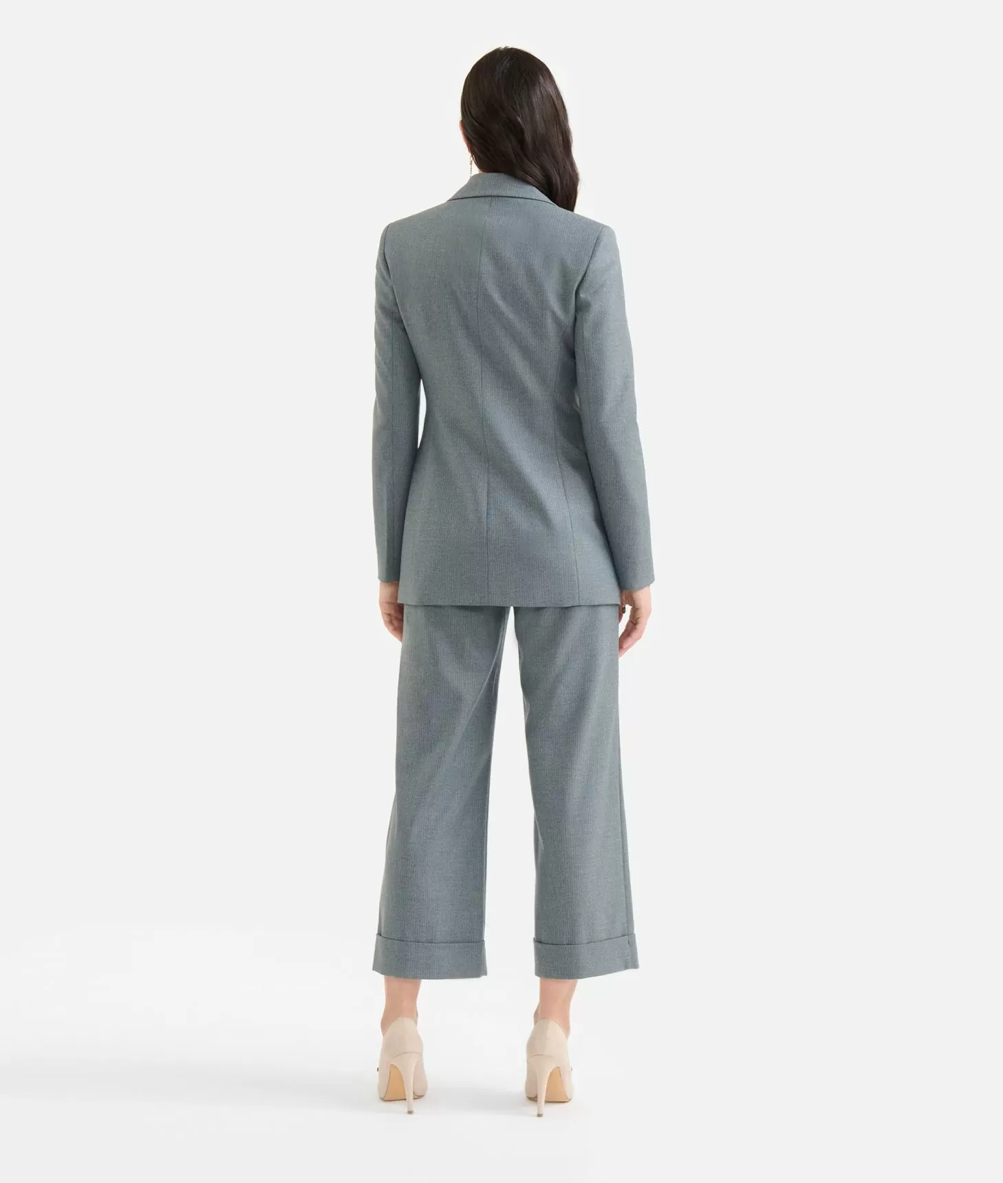 Alviero Martini 1a Classe Giacca In Gessato Fantasia Con Dettagli Geo Classic Grigia