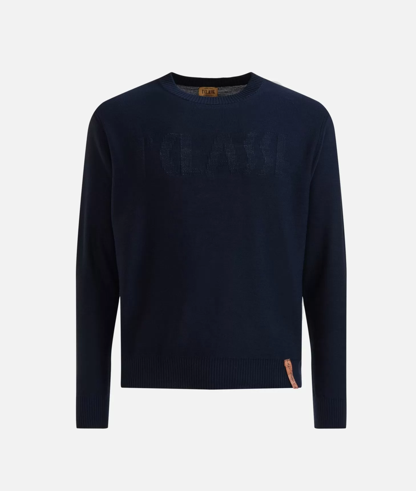 Alviero Martini 1a Classe Girocollo In Filato Misto Lana Con Logo 1ᴬ Classe Blu Notte