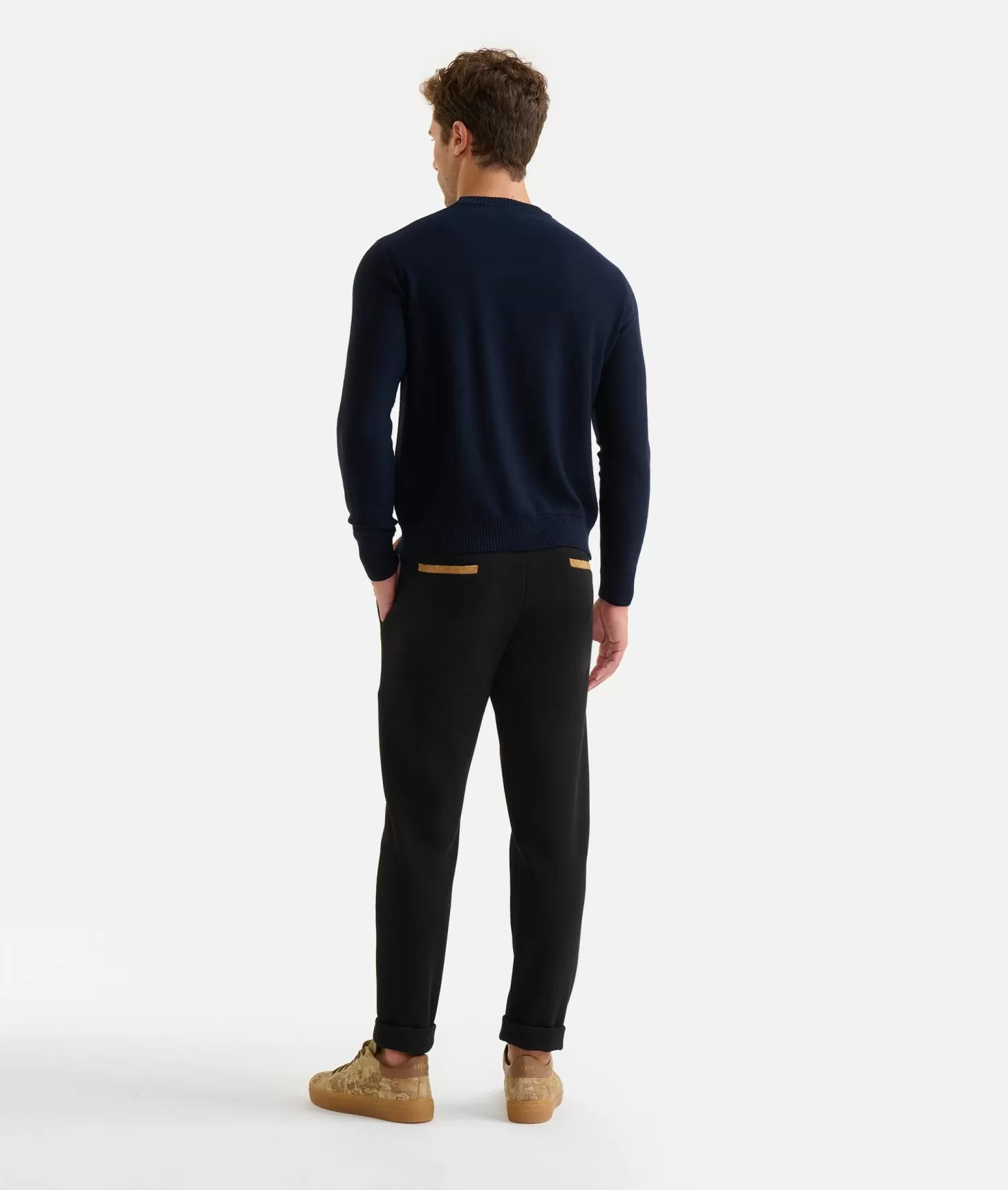 Alviero Martini 1a Classe Girocollo In Filato Misto Lana Con Logo 1ᴬ Classe Blu Notte