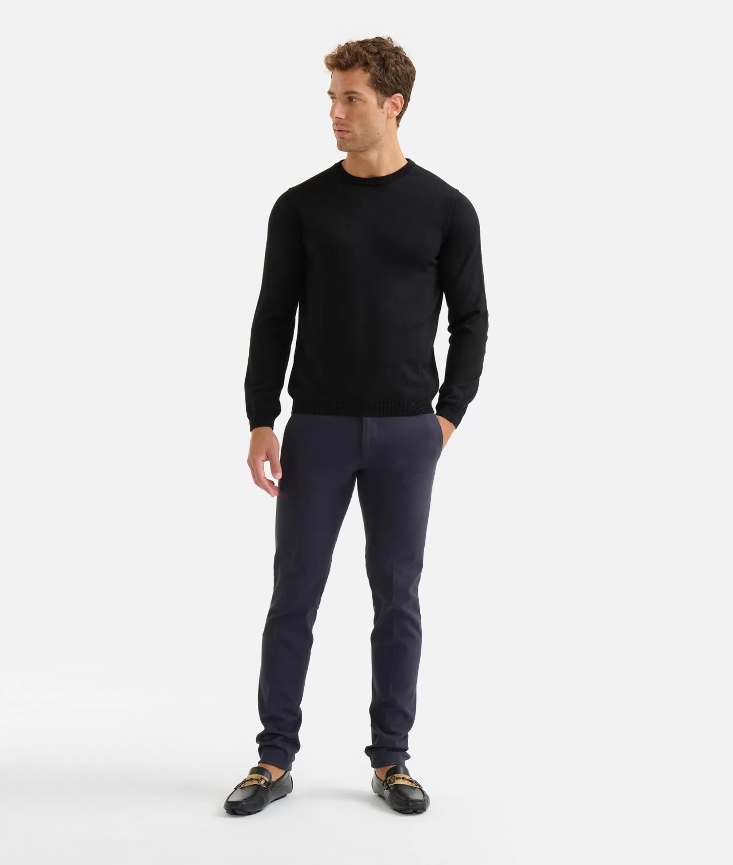 Alviero martini 1a classe Girocollo in filato misto lana con toppe Geo Classic Nero