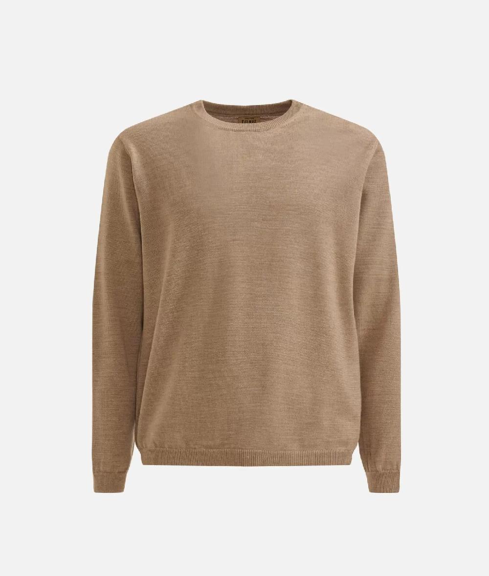 Alviero Martini 1a Classe Girocollo In Filato Misto Lana Con Toppe Geo Classic Noce