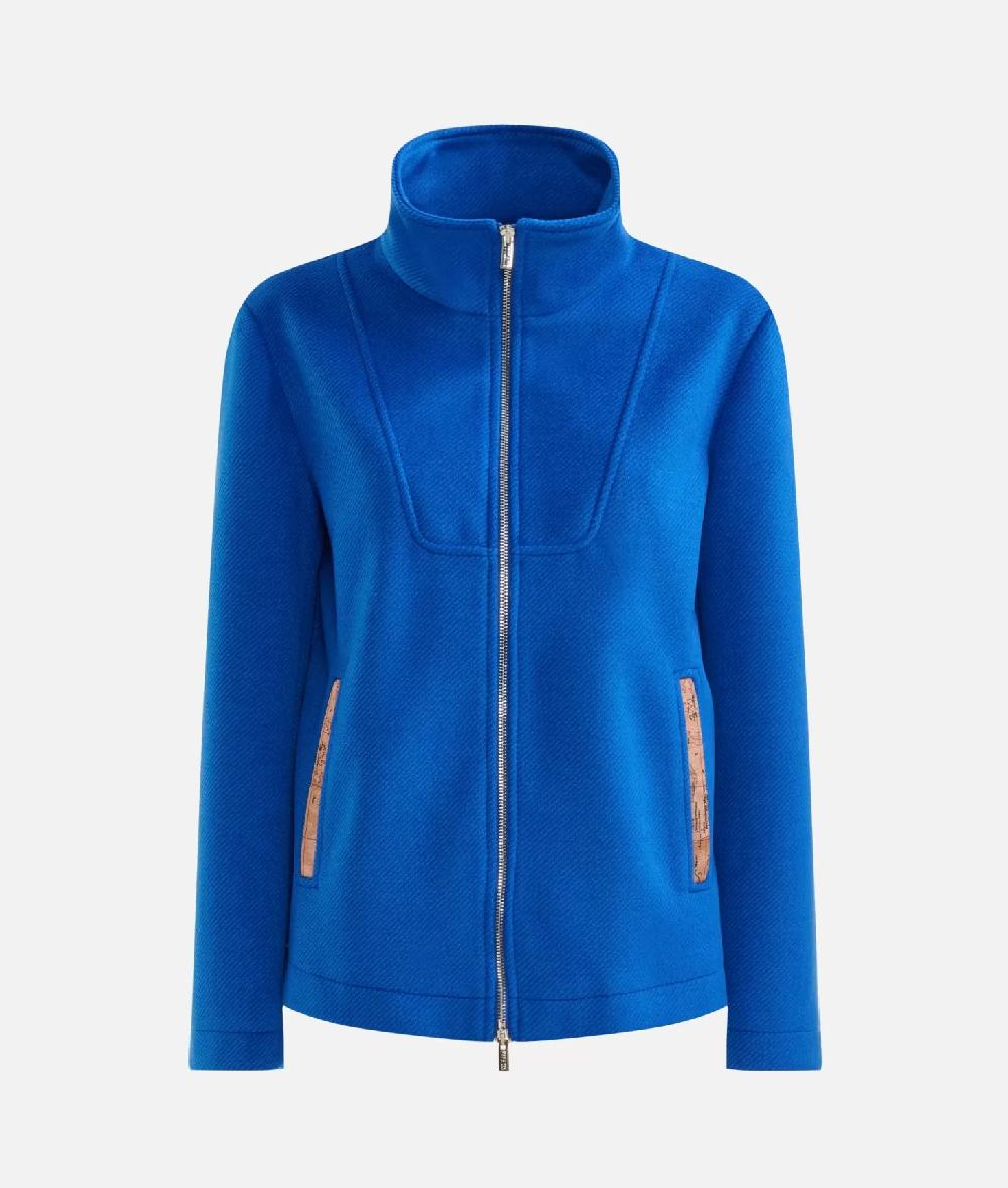 Alviero Martini 1a Classe Giubbino Corto In Panno Diagonale Con Zip Denim