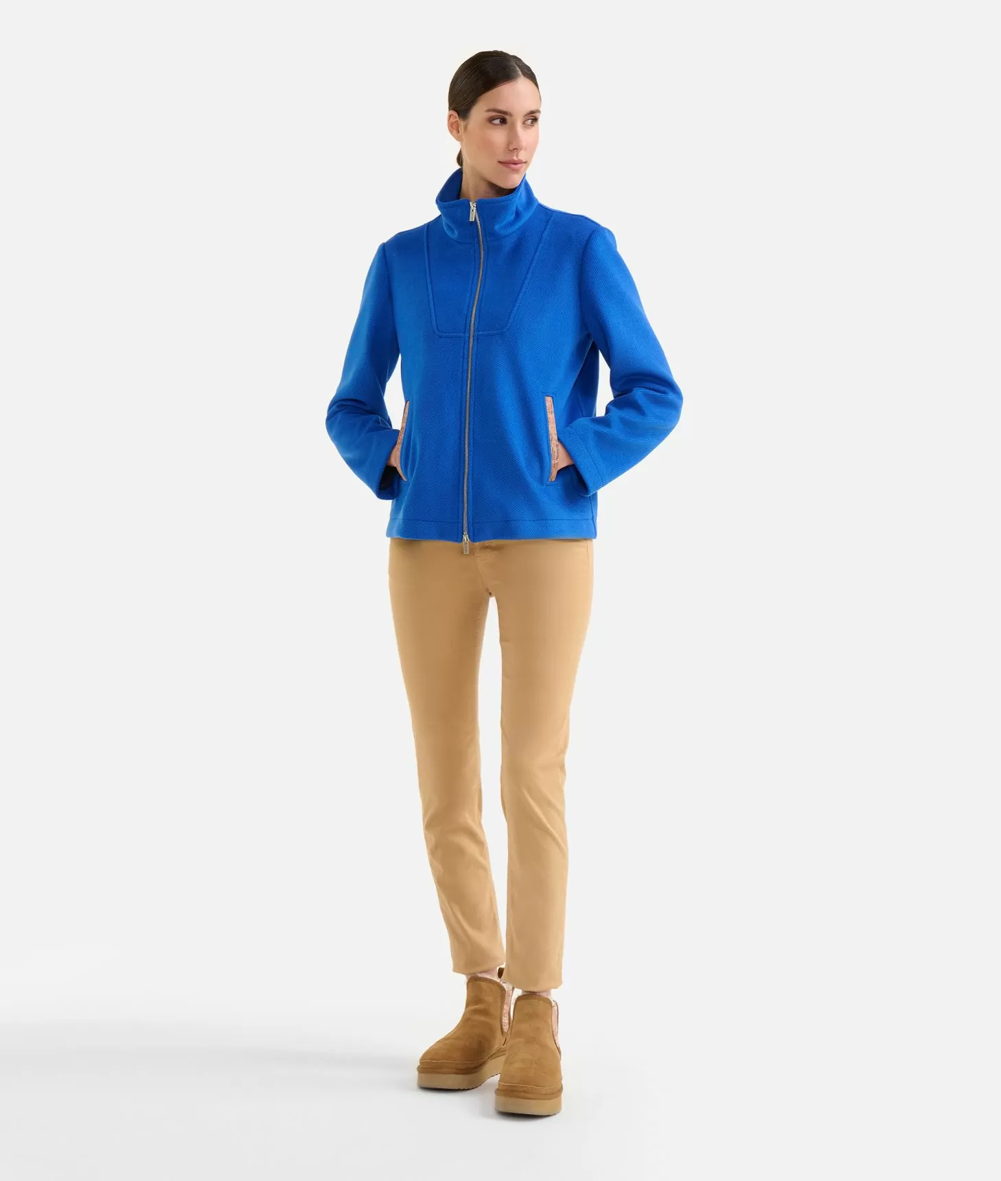 Alviero martini 1a classe Giubbino corto in panno diagonale con zip Denim