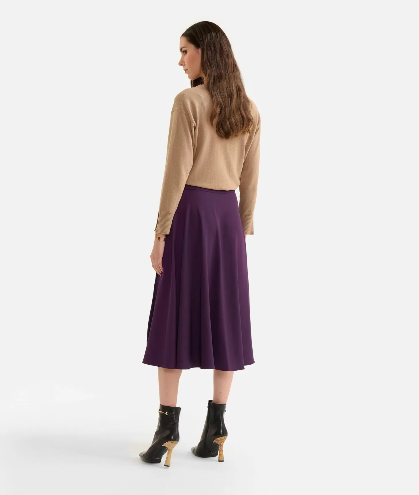 Alviero Martini 1a Classe Gonna Con Bottoni Gioiello In Cady Inverno Uva