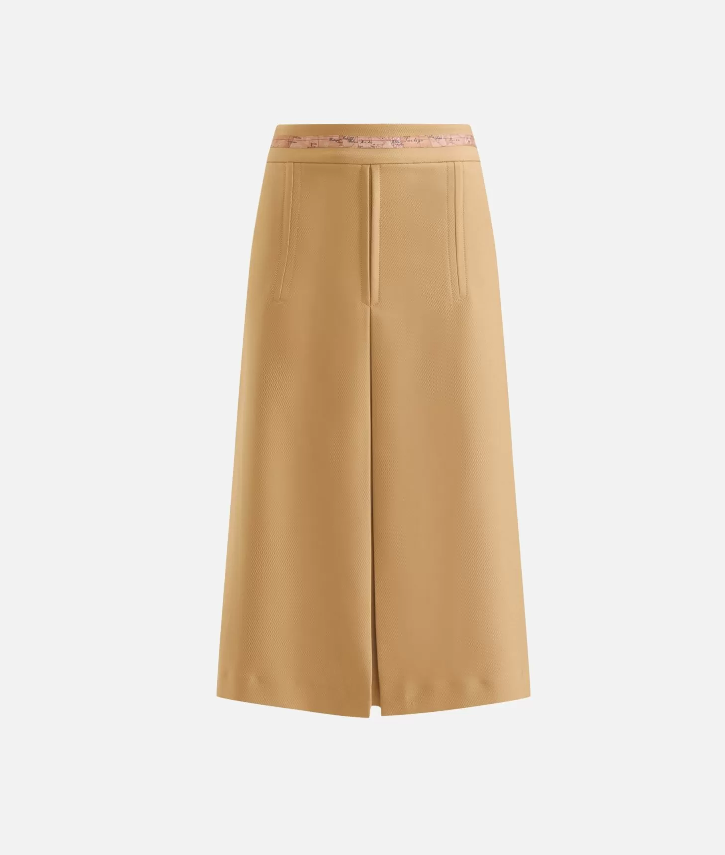 Alviero Martini 1a Classe Gonna Svasata In Cavallery Con Cinturina Geo Classic Cammello