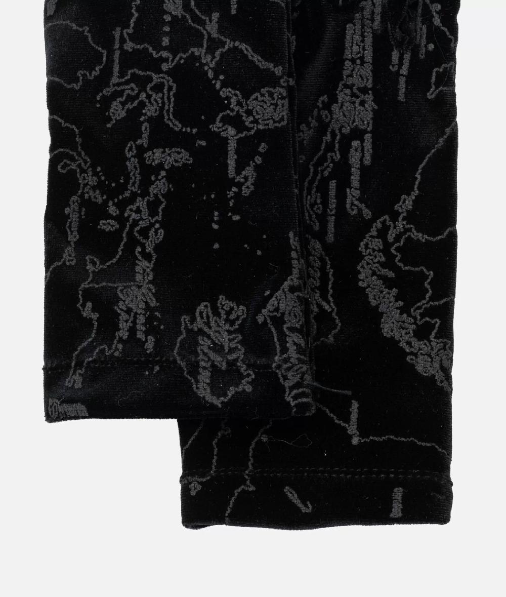 Alviero Martini 1a Classe Guanti Donna In Velluto Geo Filetto Neri