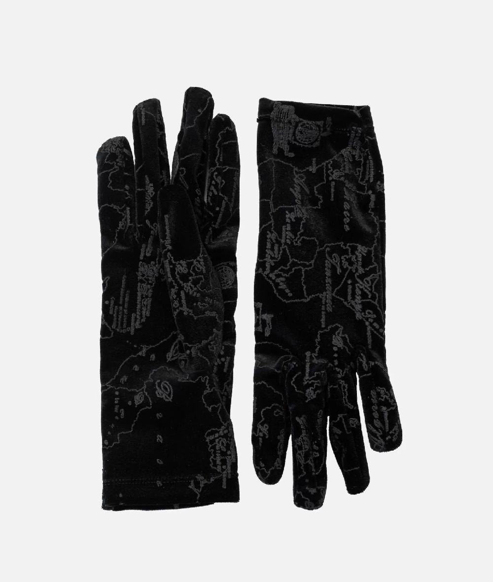 Alviero martini 1a classe Guanti donna in velluto Geo Filetto Neri