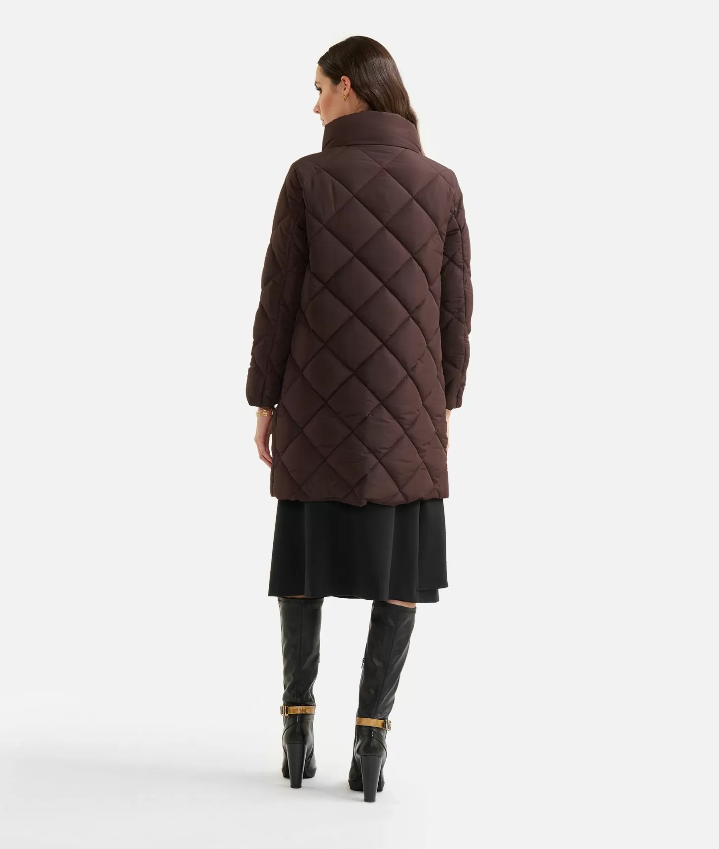 Alviero Martini 1a Classe Imbottito Midi Trapuntato In Nylon Cioccolato