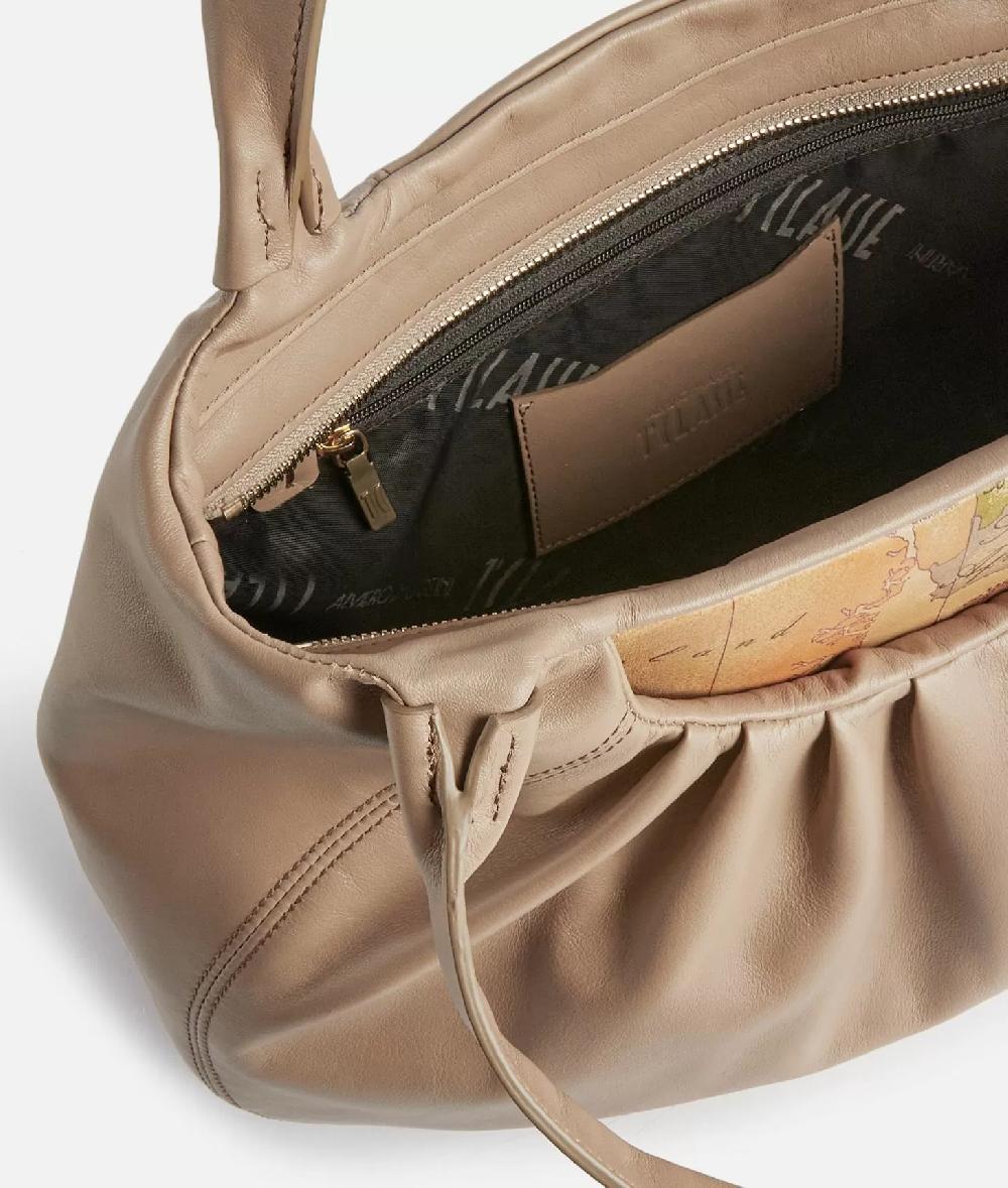 Alviero Martini 1a Classe Immersive Leather Shopper Morbida Taupe Chiaro