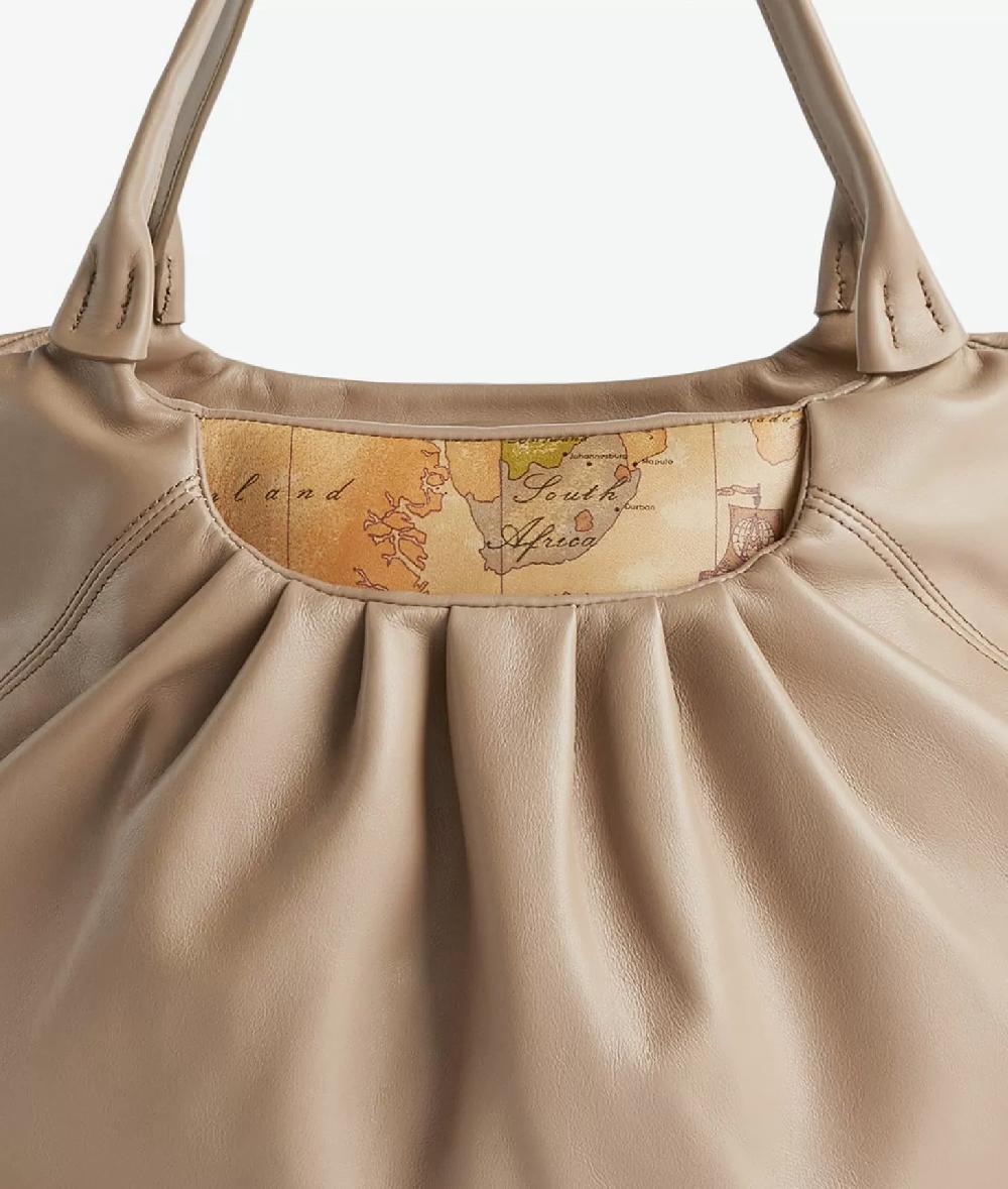 Alviero Martini 1a Classe Immersive Leather Shopper Morbida Taupe Chiaro