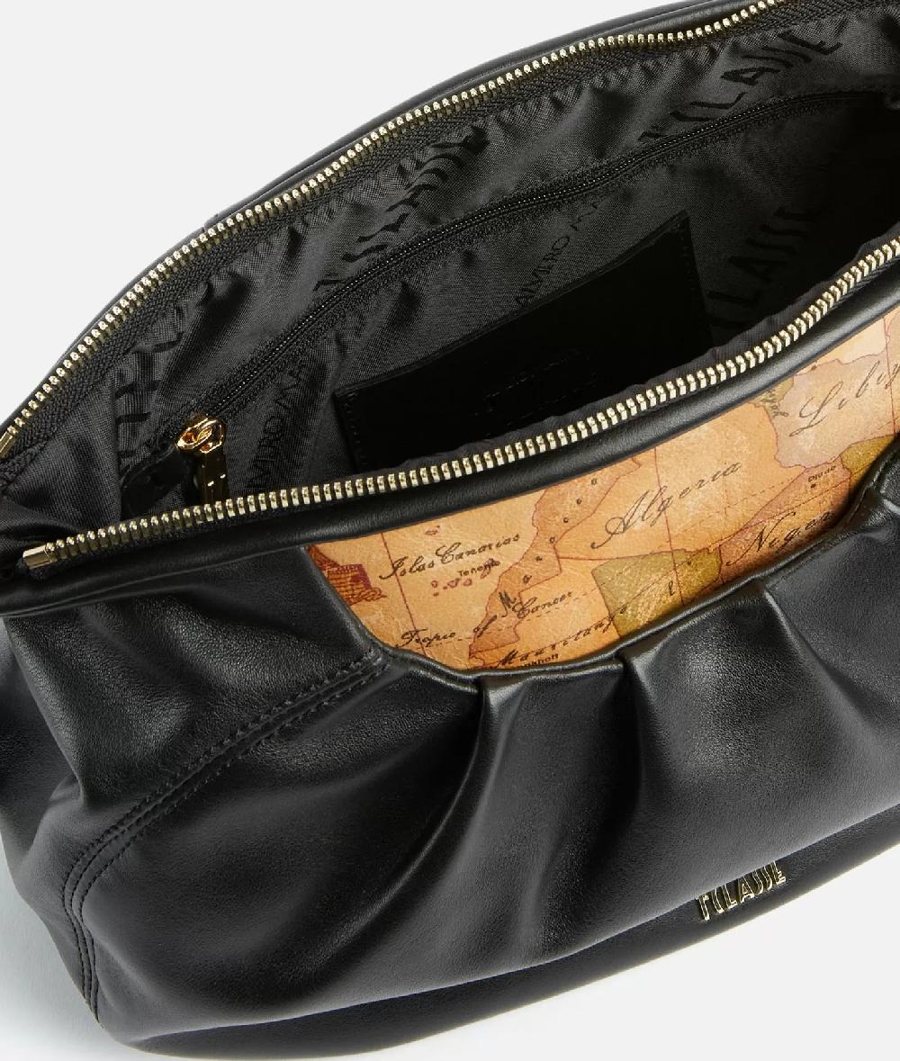 Alviero Martini 1a Classe Immersive Leather Tracolla A Mezzaluna Morbida Nera