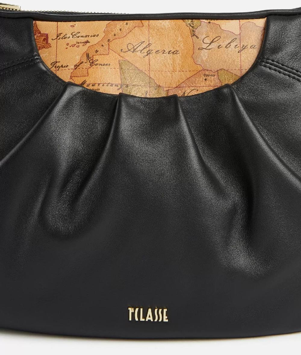 Alviero Martini 1a Classe Immersive Leather Tracolla A Mezzaluna Morbida Nera