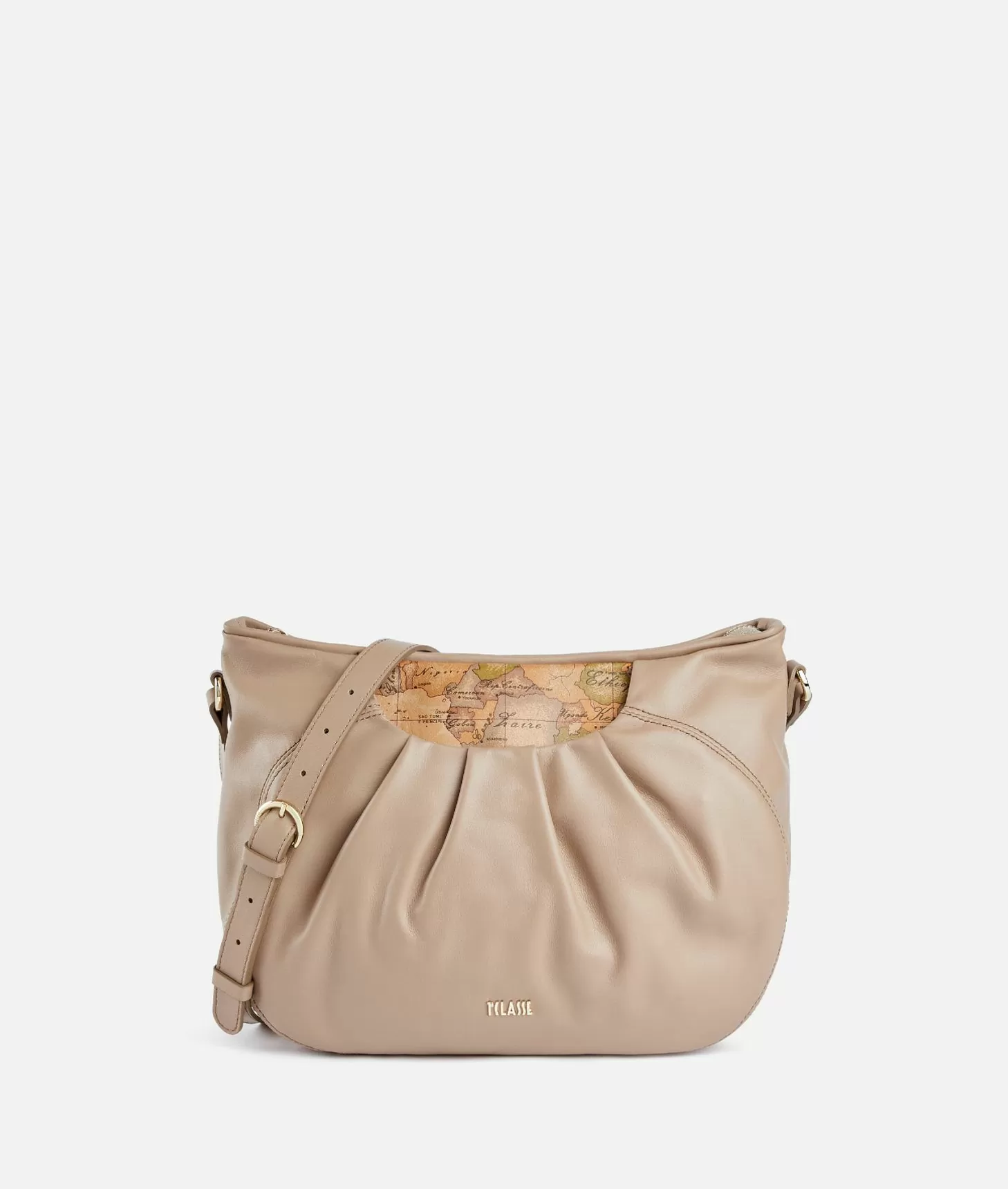 Alviero martini 1a classe Immersive Leather tracolla a mezzaluna morbida Taupe Chiaro