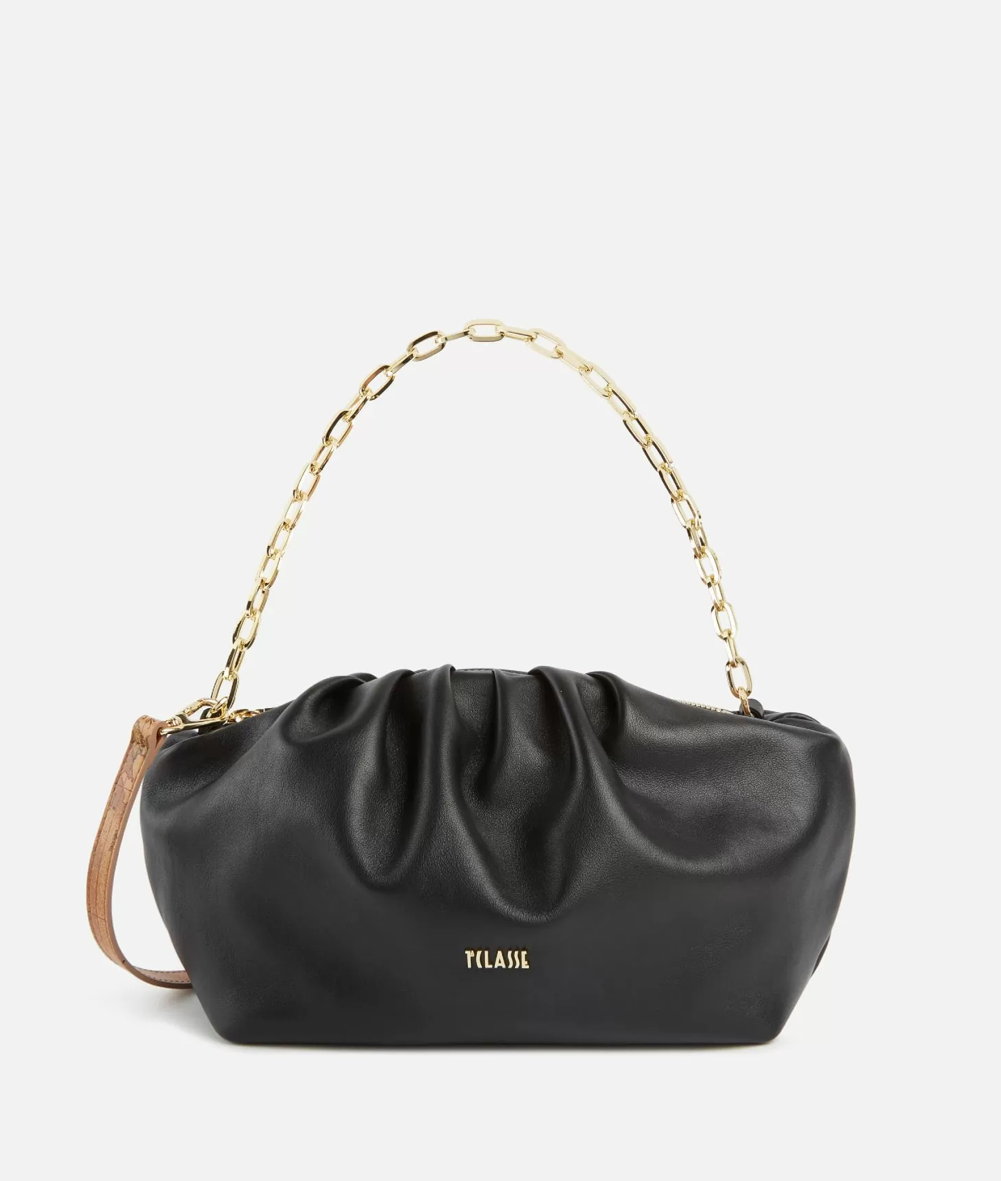 Alviero martini 1a classe Immersive Leather tracolla morbida con catena Nera