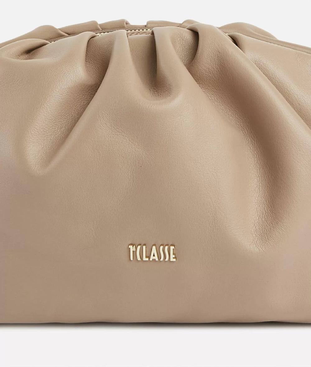 Alviero Martini 1a Classe Immersive Leather Tracolla Morbida Con Catena Taupe Chiaro