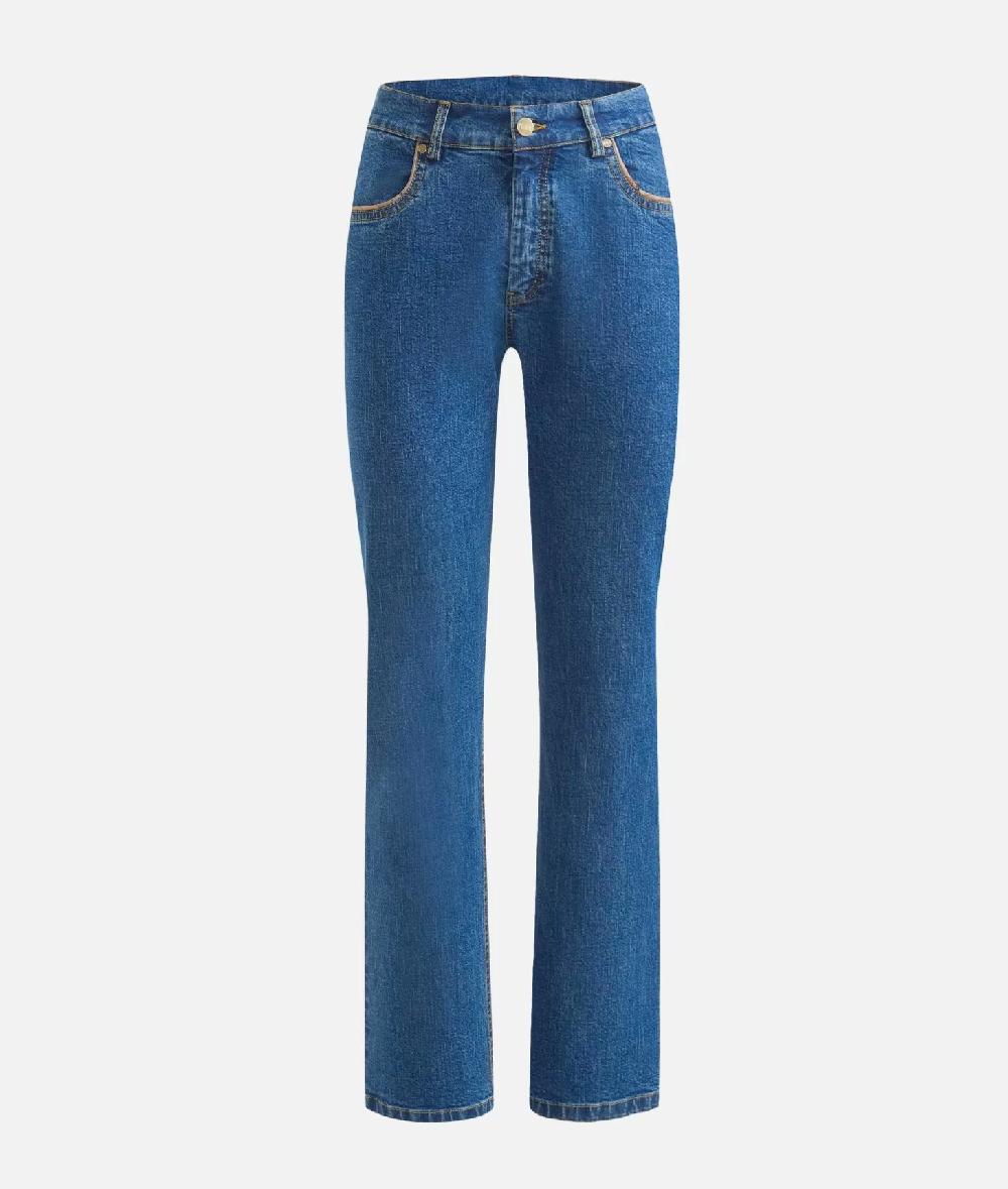 Alviero Martini 1a Classe Jeans Regular In Denim Stretch Blu Doppio Stone