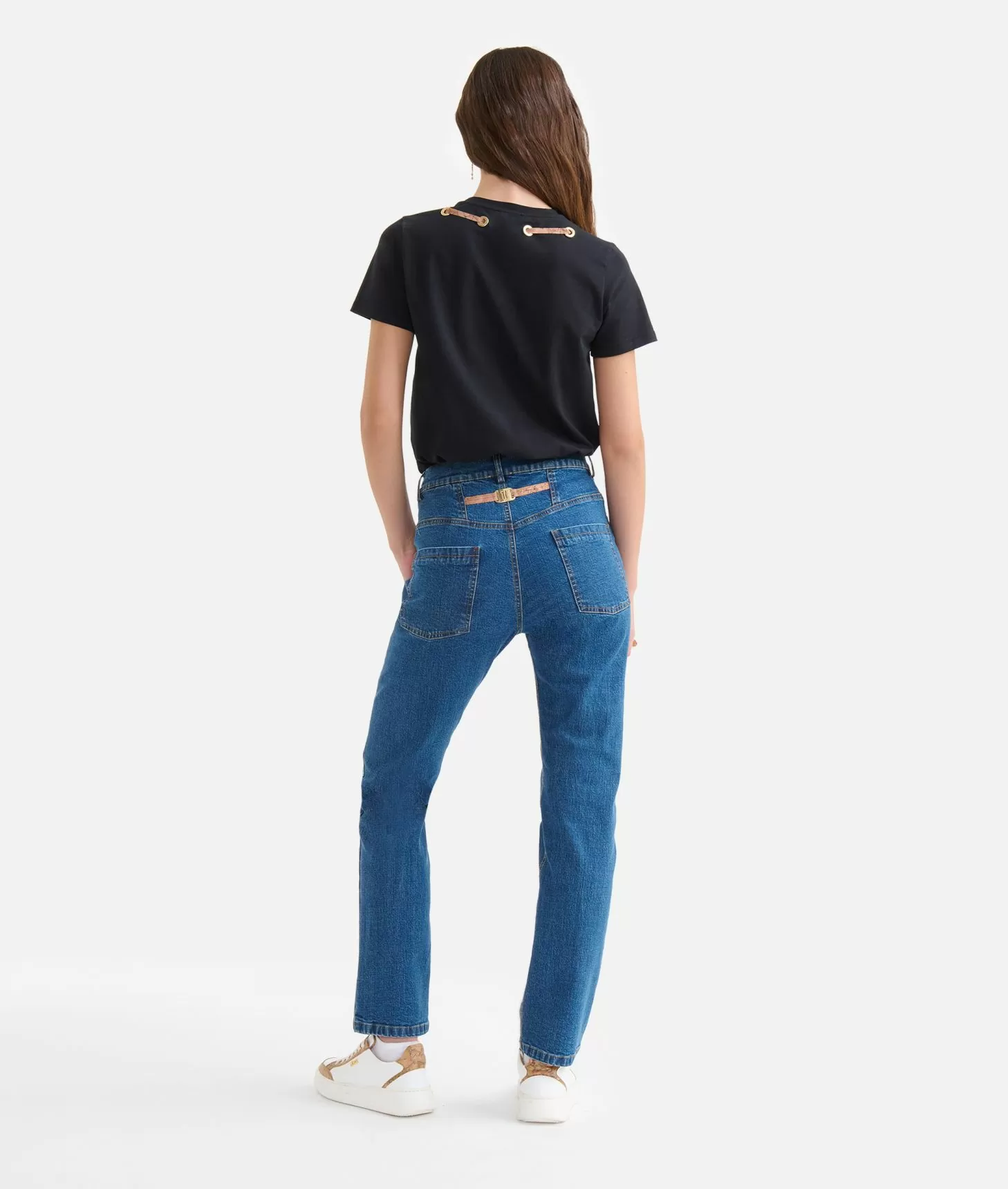 Alviero Martini 1a Classe Jeans Regular In Denim Stretch Blu Doppio Stone