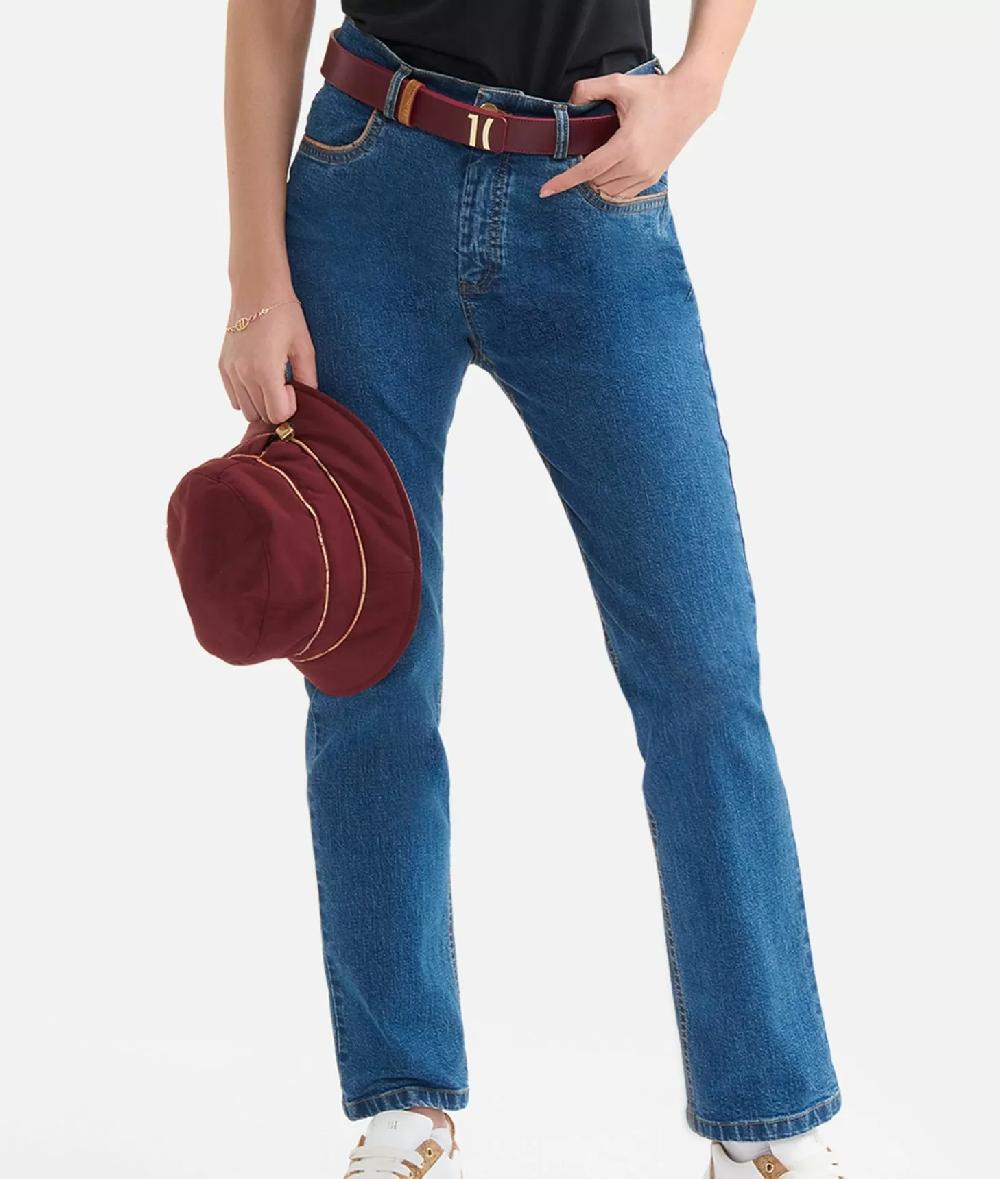 Alviero Martini 1a Classe Jeans Regular In Denim Stretch Blu Doppio Stone