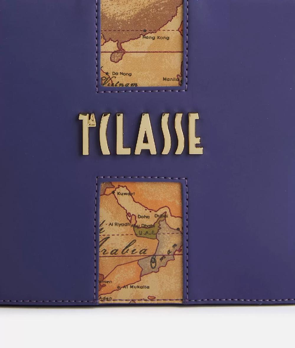 Alviero Martini 1a Classe Journey Geo Tracollina Reporter Con Doppia Zip Indaco