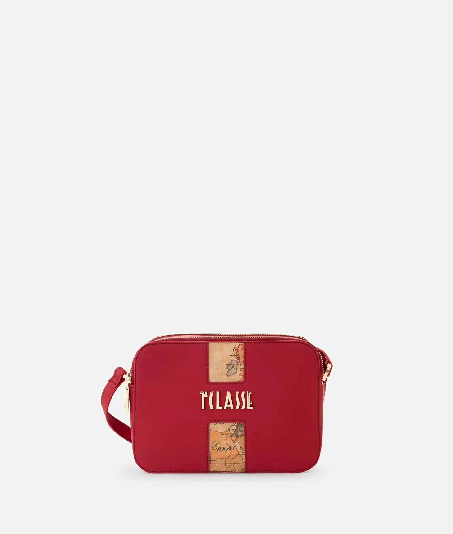 Alviero martini 1a classe Journey Geo tracollina reporter con doppia zip Rosso Scuro