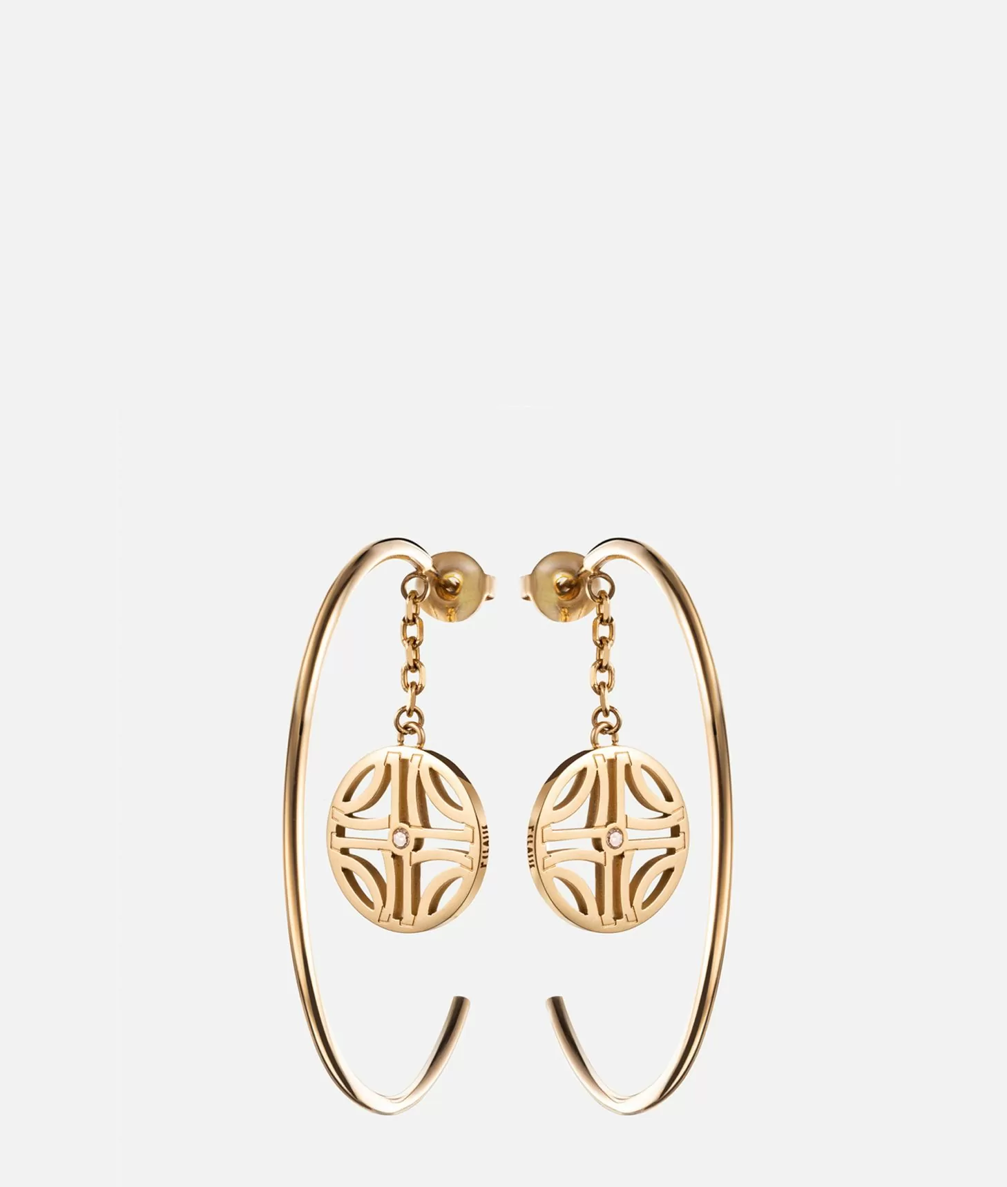 Alviero Martini 1a Classe La Croisette Orecchini A Cerchio Bagnati In Oro