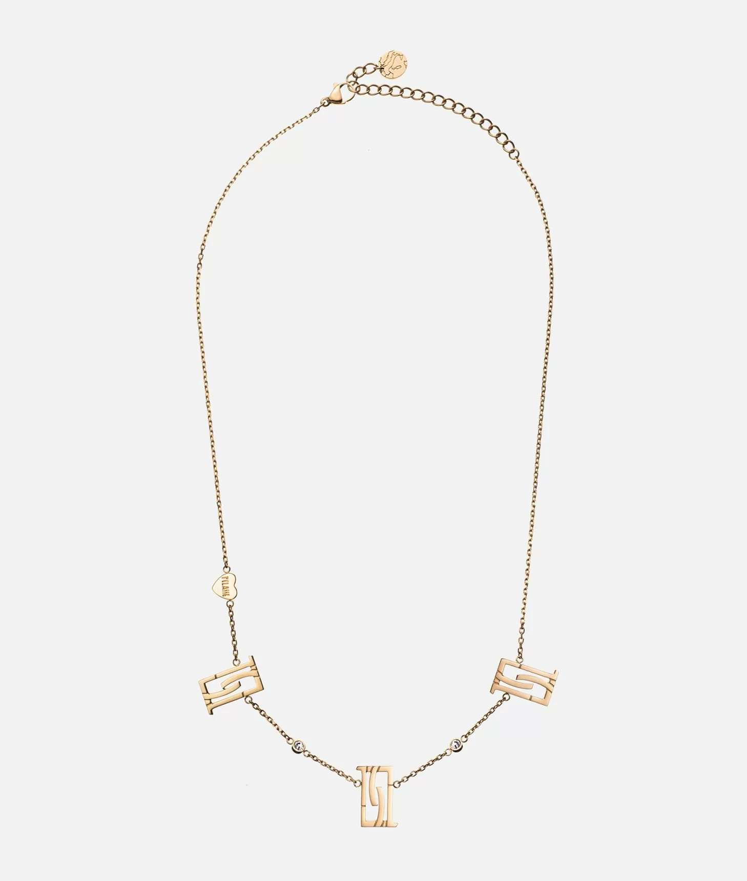 Alviero martini 1a classe Lombard Street collana in acciaio bagnato oro