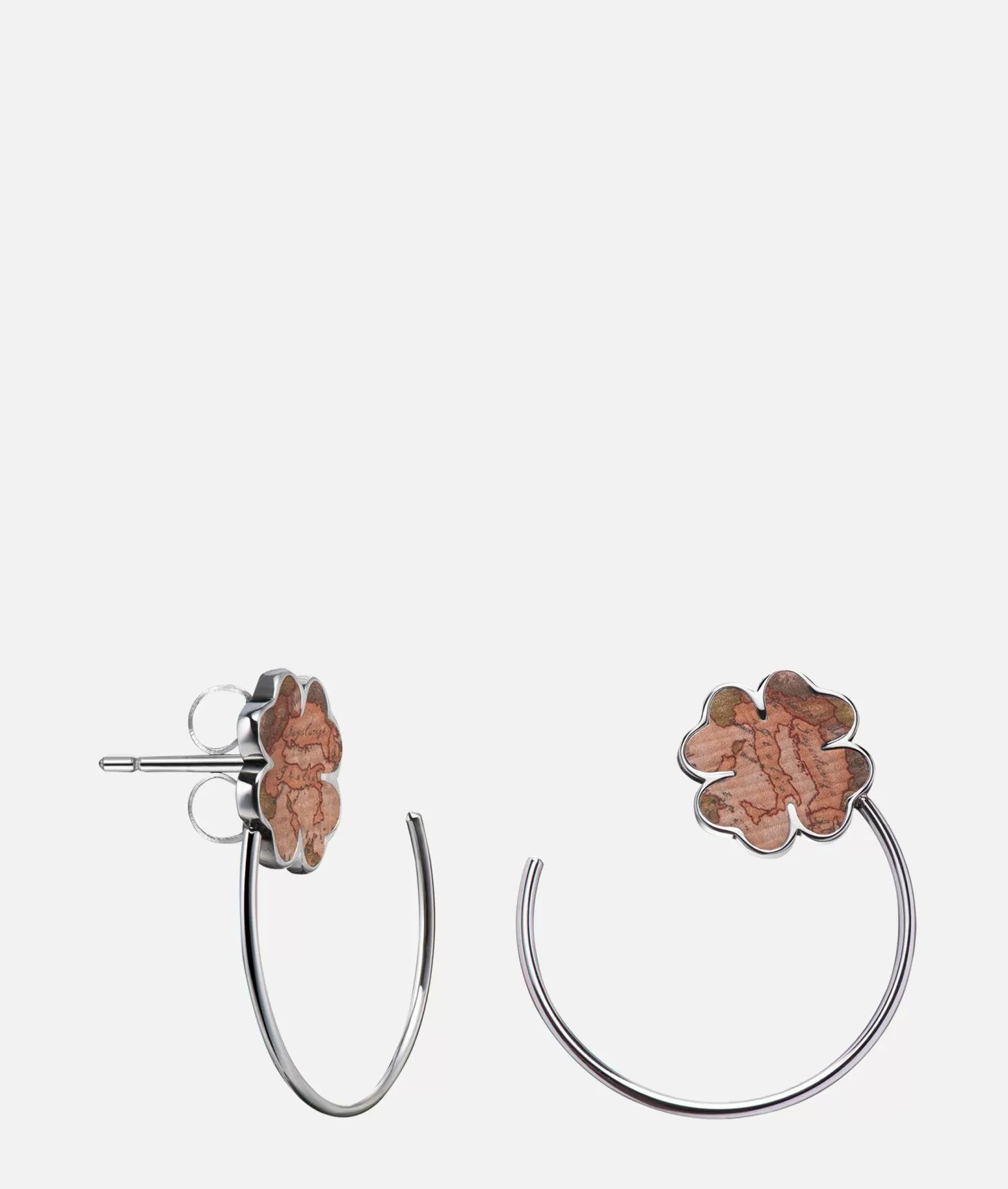 Alviero martini 1a classe Lucky Lane orecchini a cerchio con quadrifogli Geo Classic