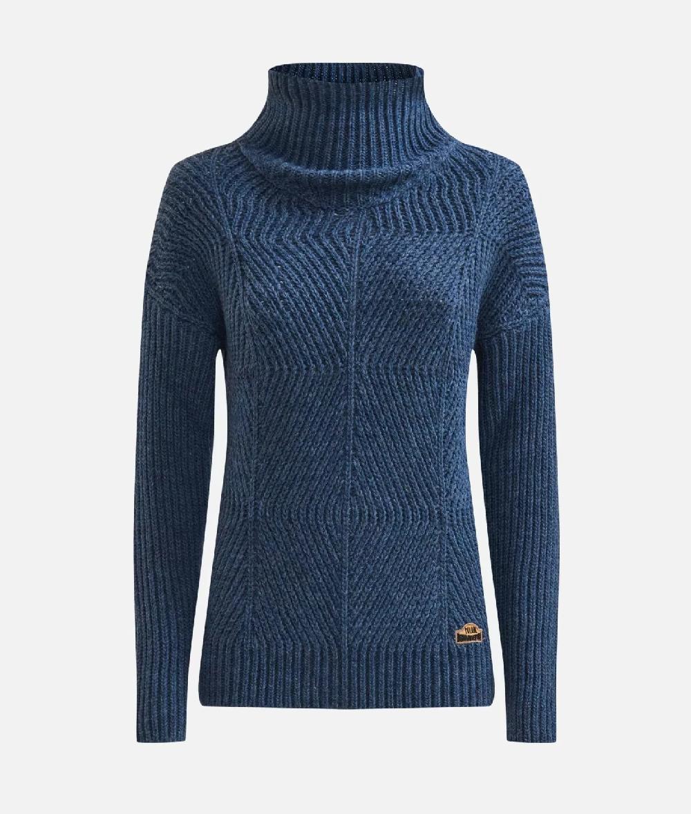 Alviero Martini 1a Classe Maglia A Collo Alto In Filato Misto Lana Vergine Con Patch Donnavventura Denim