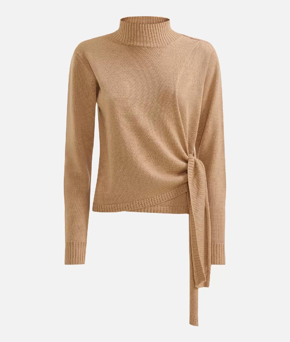 Alviero Martini 1a Classe Maglia Annodata In Filato Misto Lana Con Toppe Geo Classic Cammello