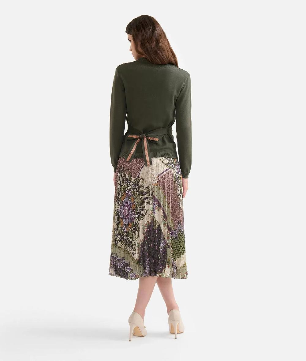 Alviero Martini 1a Classe Maglia Con Intreccio Jacquard In Filato Di Viscosa Stretch Verde Muschio