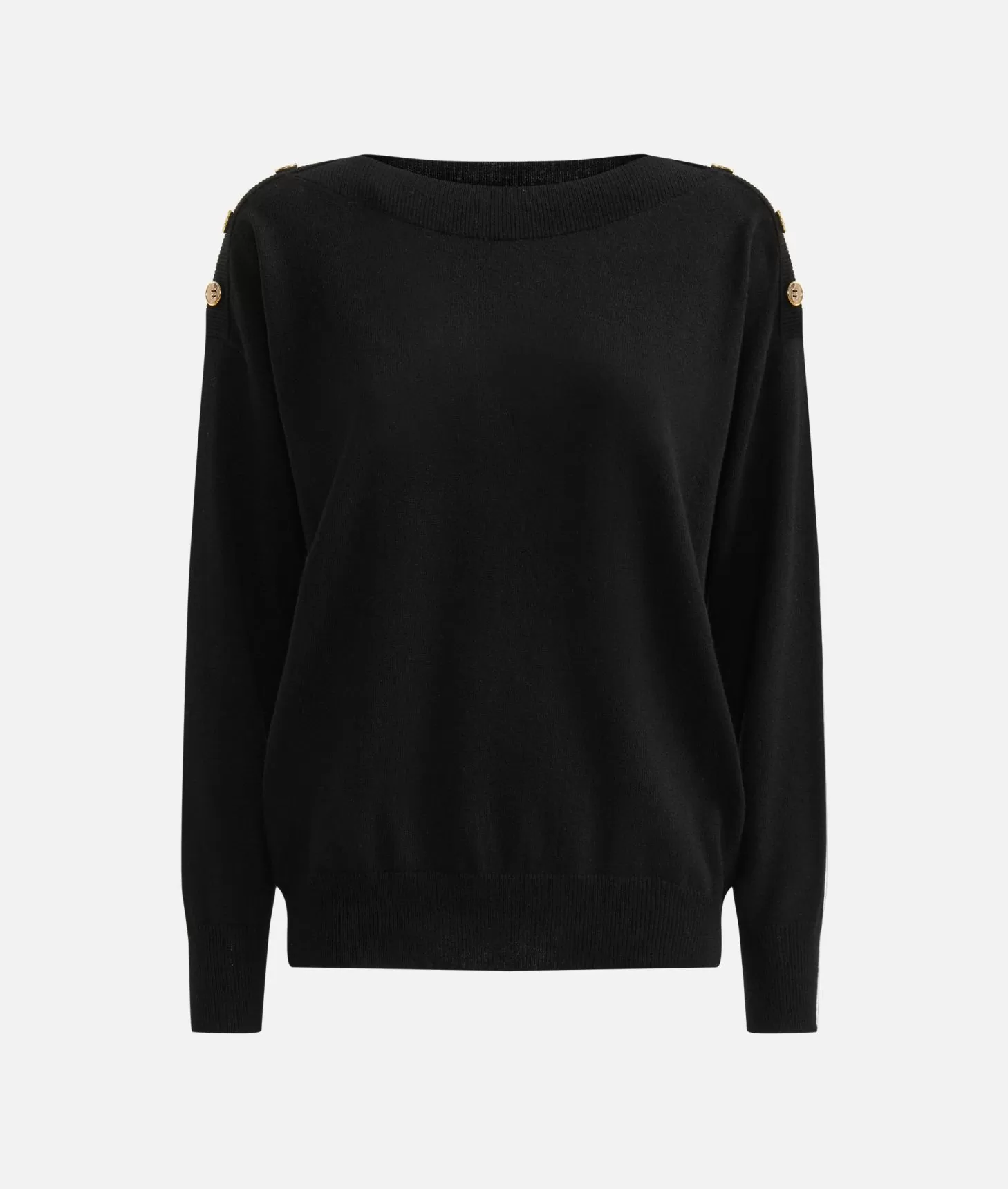 Alviero Martini 1a Classe Maglia In Filato Misto Cashmere Con Bottoni Geo Classic Nera