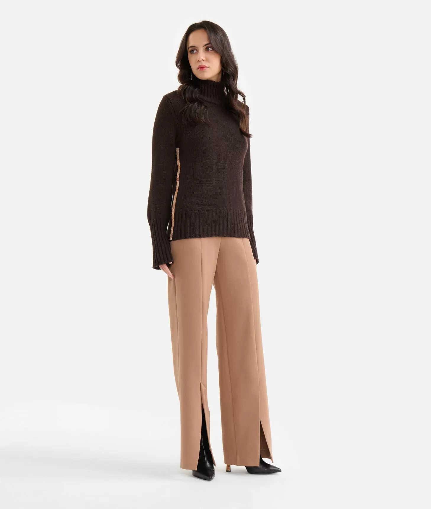 Alviero martini 1a classe Maglia in filato misto cashmere con dettagli Geo Classic Cioccolato