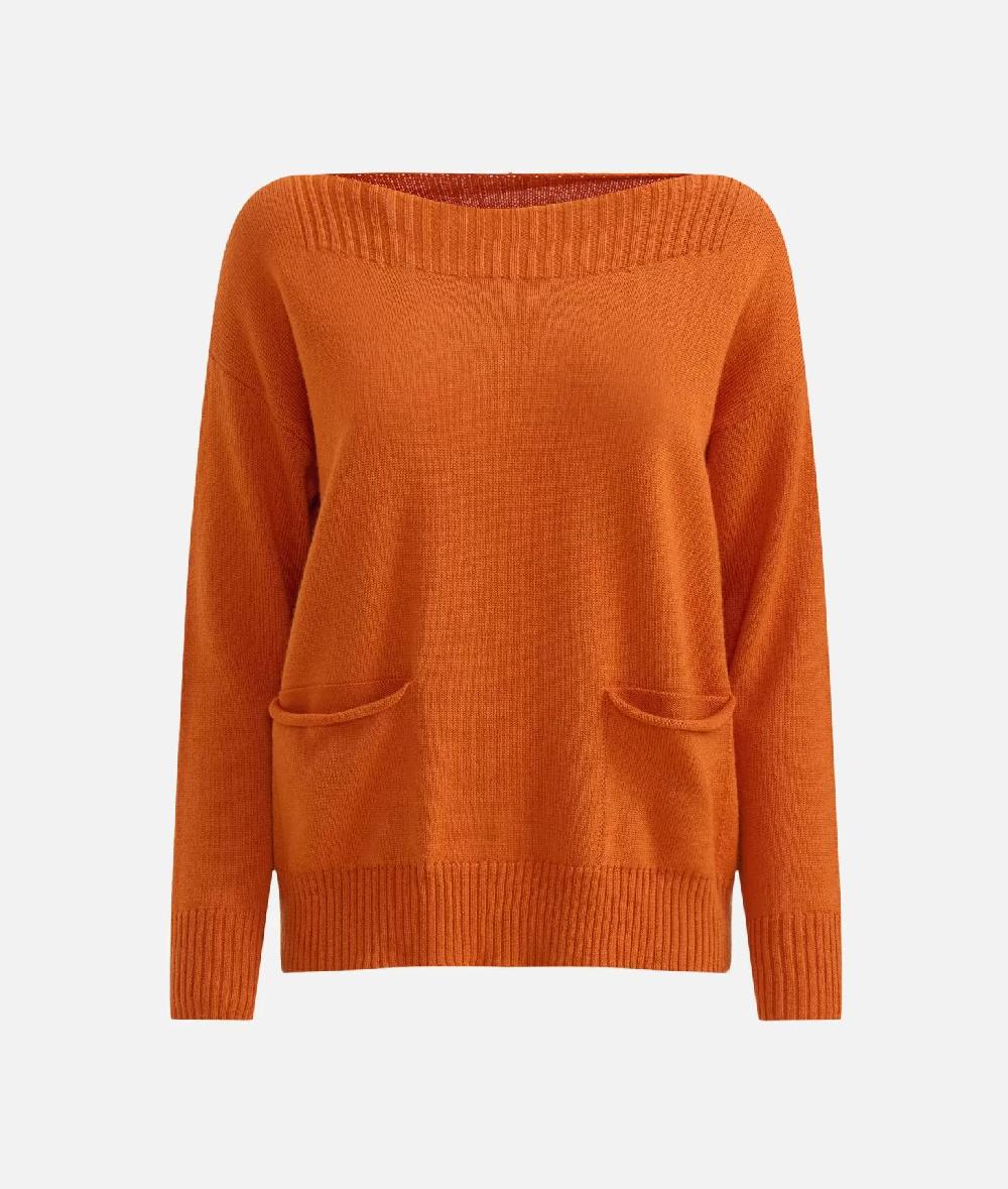 Alviero Martini 1a Classe Maglia In Filato Misto Lana Con Toppe Geo Classic Mattone