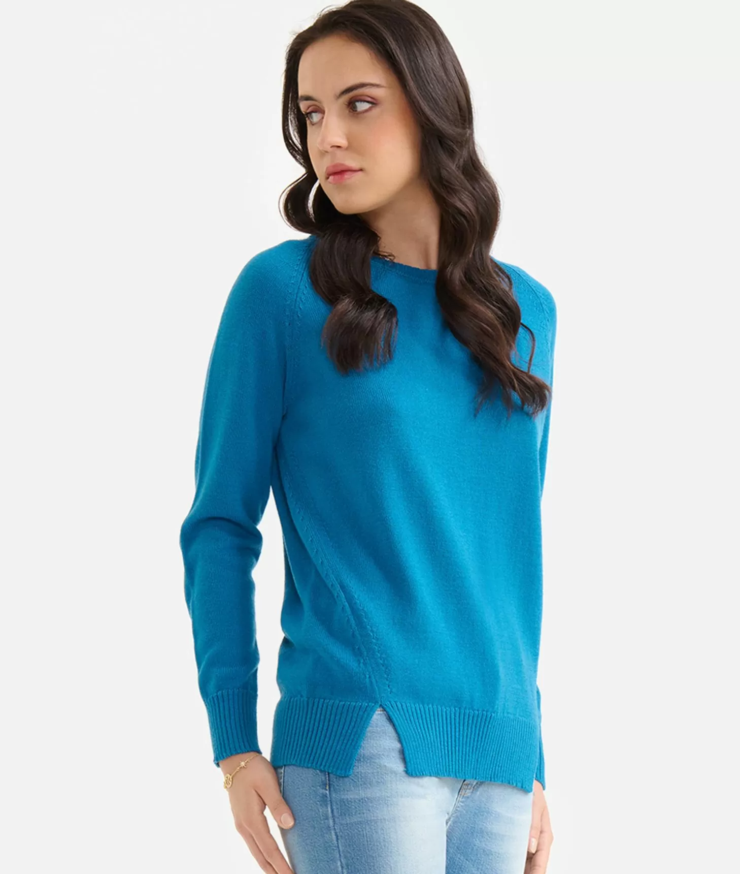 Alviero Martini 1a Classe Maglia Raglan In Filato Misto Lana Con Toppe Geo Classic Blu Di Prussia