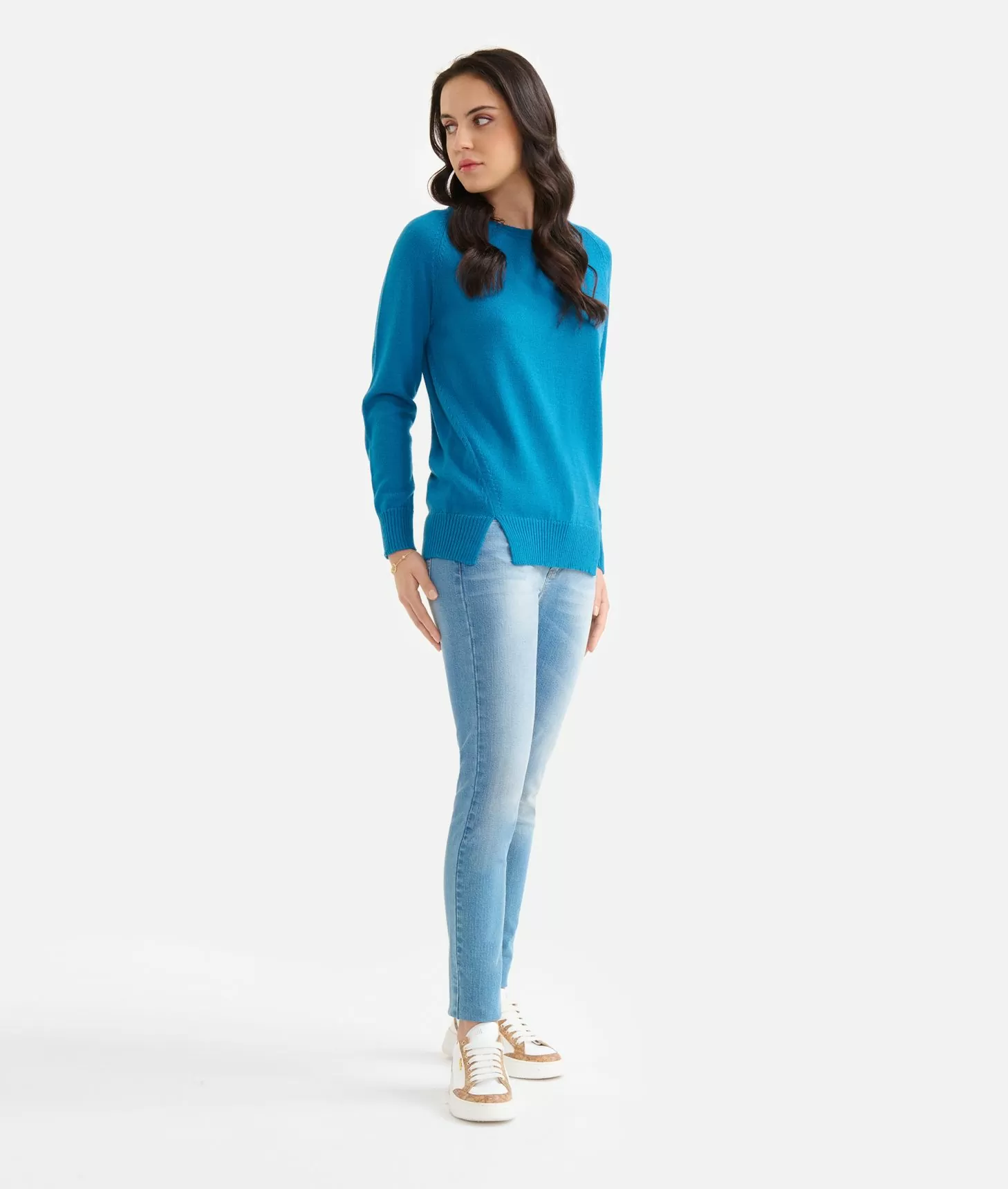 Alviero martini 1a classe Maglia raglan in filato misto lana con toppe Geo Classic Blu di Prussia