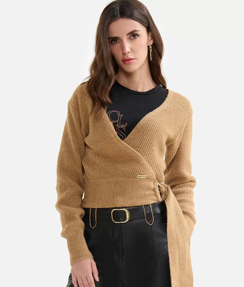 Alviero Martini 1a Classe Maglia Scaldacuore In Filato Misto Lana/alpaca Cammello